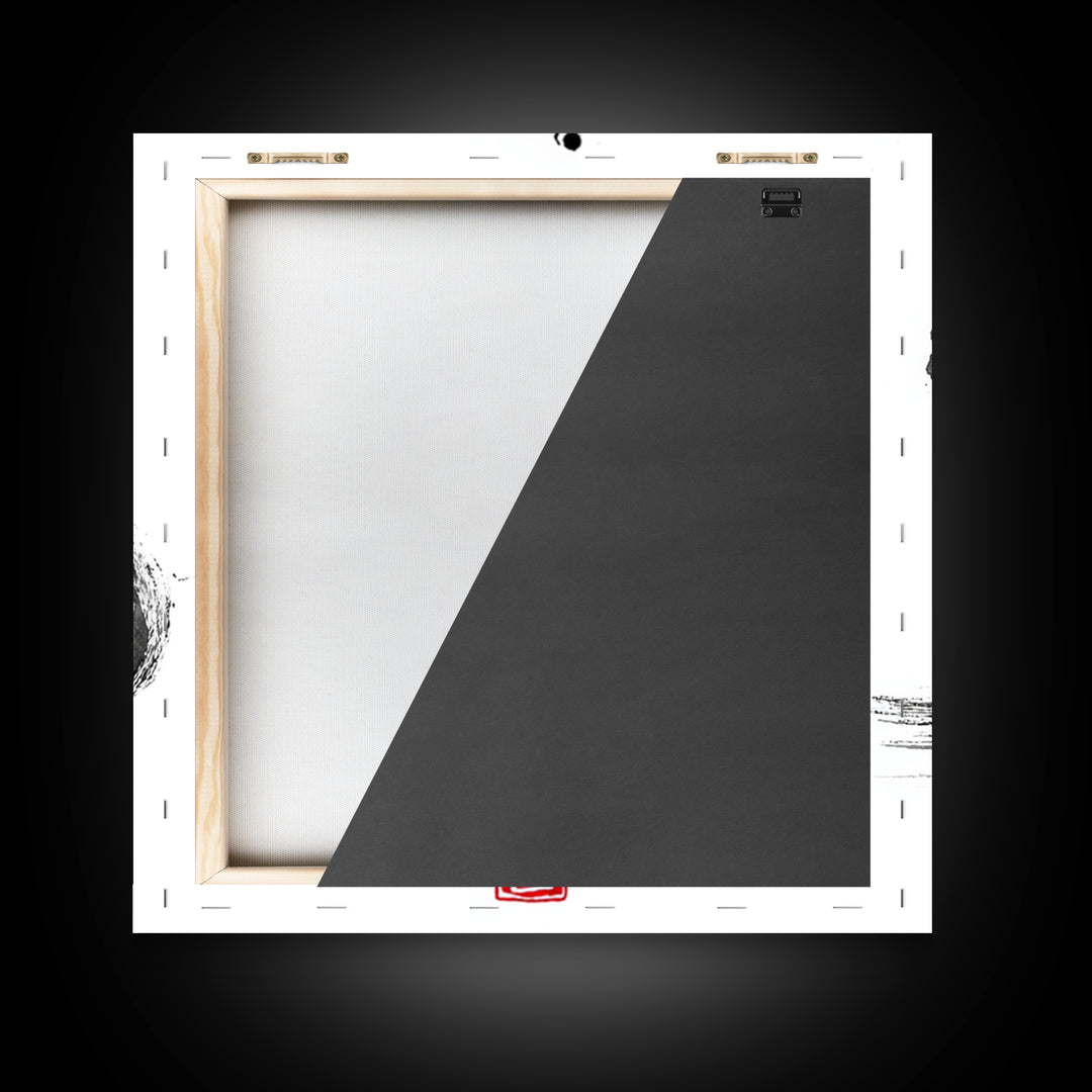 Minimalist Black Ink Flow Brushstroke Abstract Wall Art Contemporary Art Canvas Print For Modern Home Decor