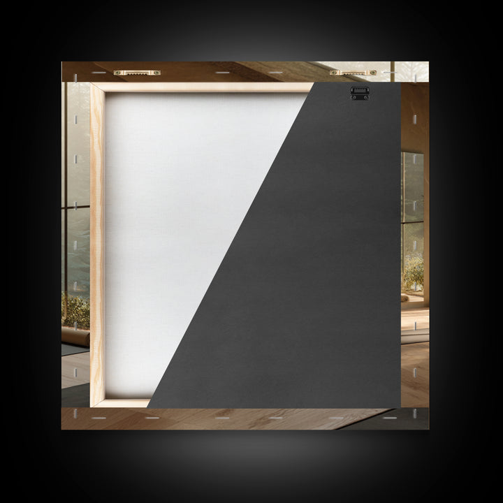 Zen Forest Yoga Studio Interior Wall Art, Serene Meditation Room Framed Canvas Print, Calming Minimalist Home Decor
