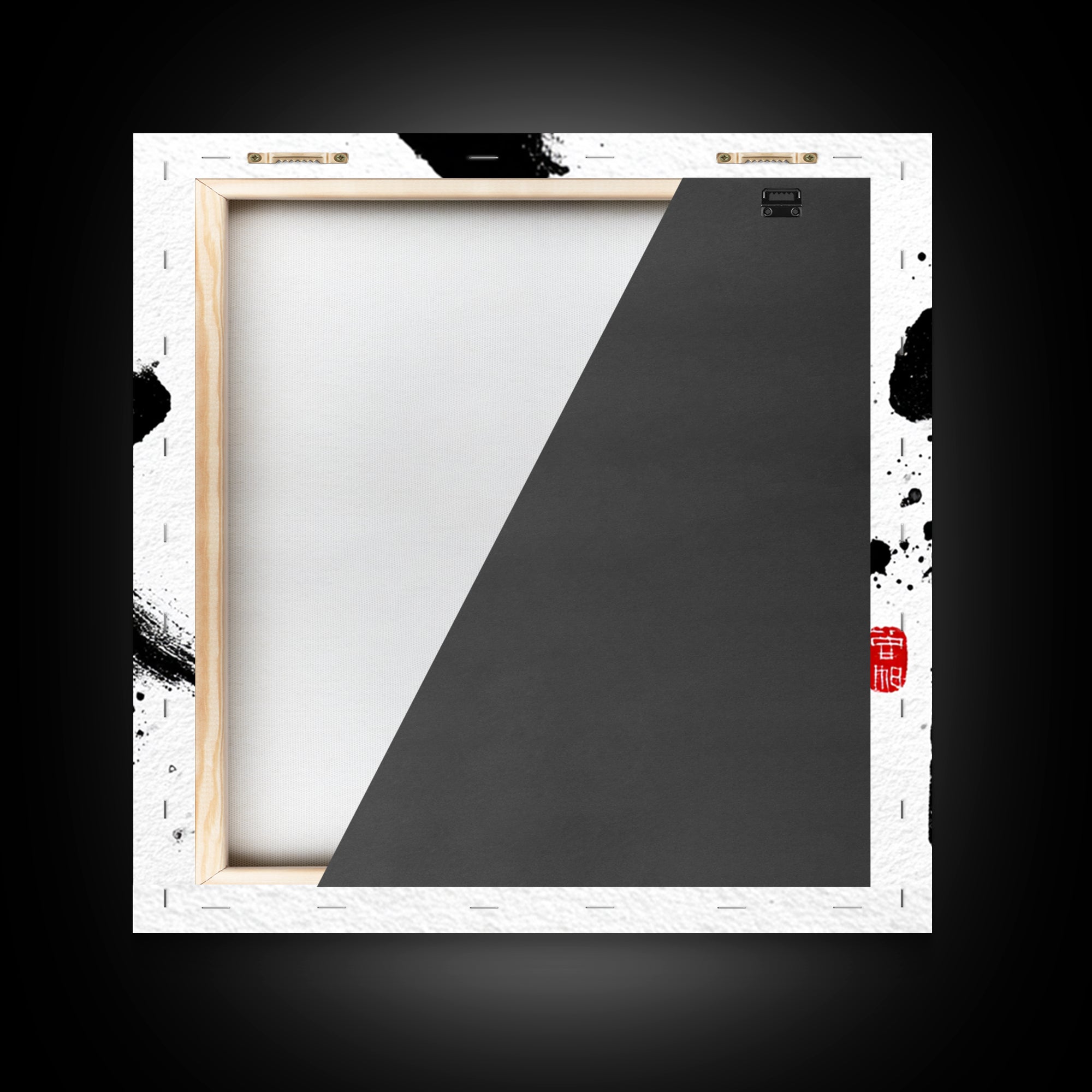 Zen Ink Calligraphy Minimalist Black And White Wall Art, Japanese Calligraphy Canvas Print, Modern Japandi Home Decor