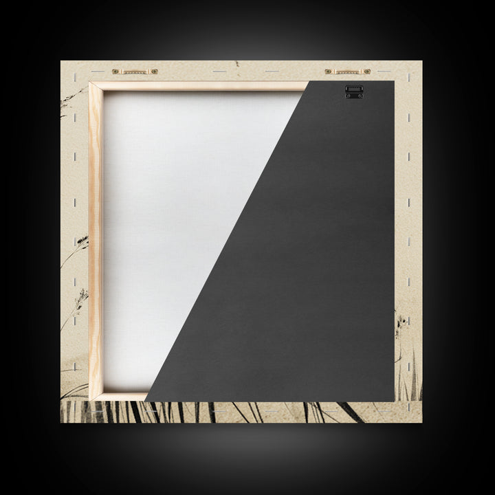 Delicate Black And White Minimalist Floral Wall Art With Grass Stalks Canvas Print Perfect For Modern Home Decor And Living Room Wall