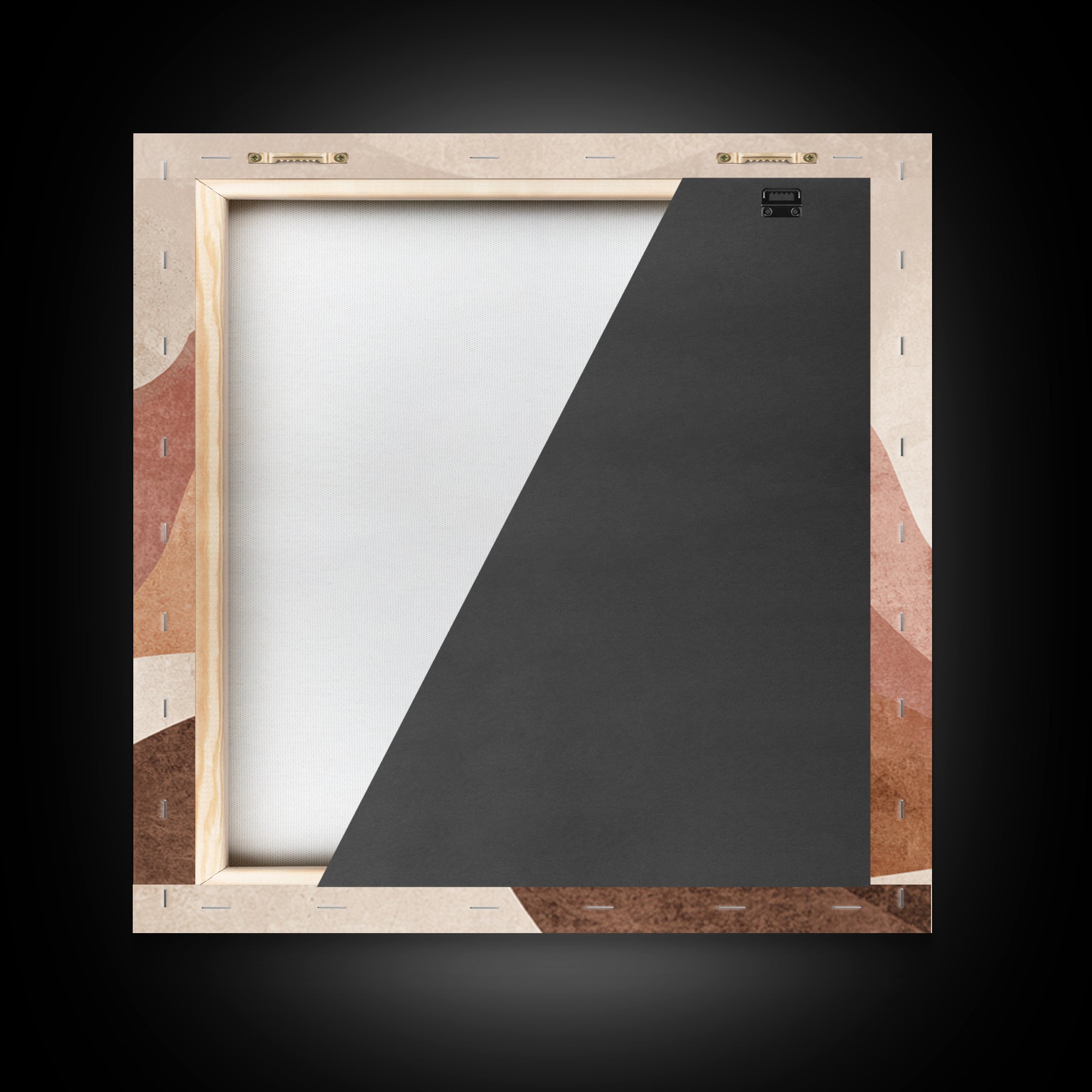 Blush Terracotta Abstract Landscape Wall Art, Minimalist Canvas Print For Neutral Living Room Decor And Modern Bedroom Decor