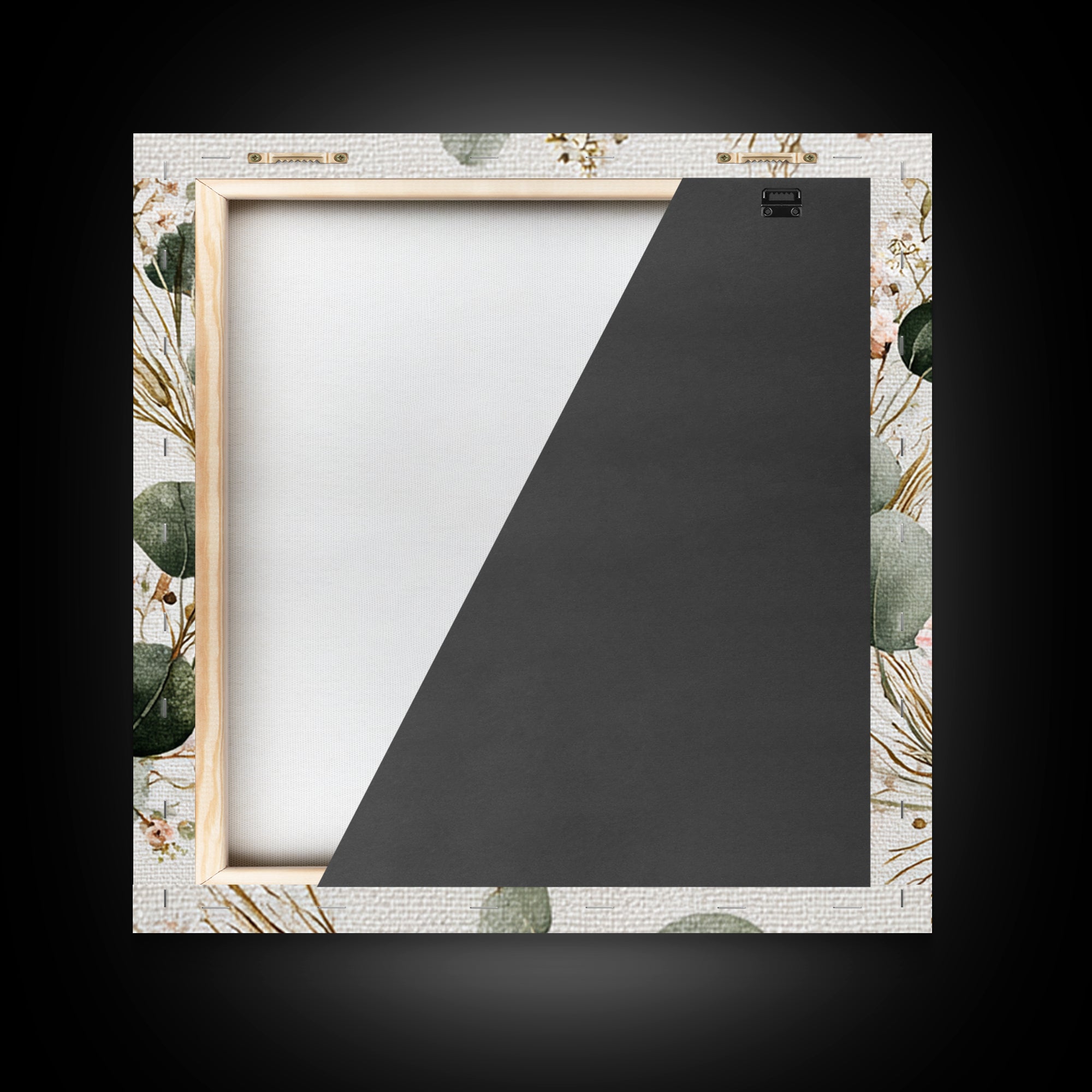 Eucalyptus Wreath Botanical Wall Art, Minimalist Canvas Print, Sage Green Floral Decor, Farmhouse Entryway Housewarming Gift