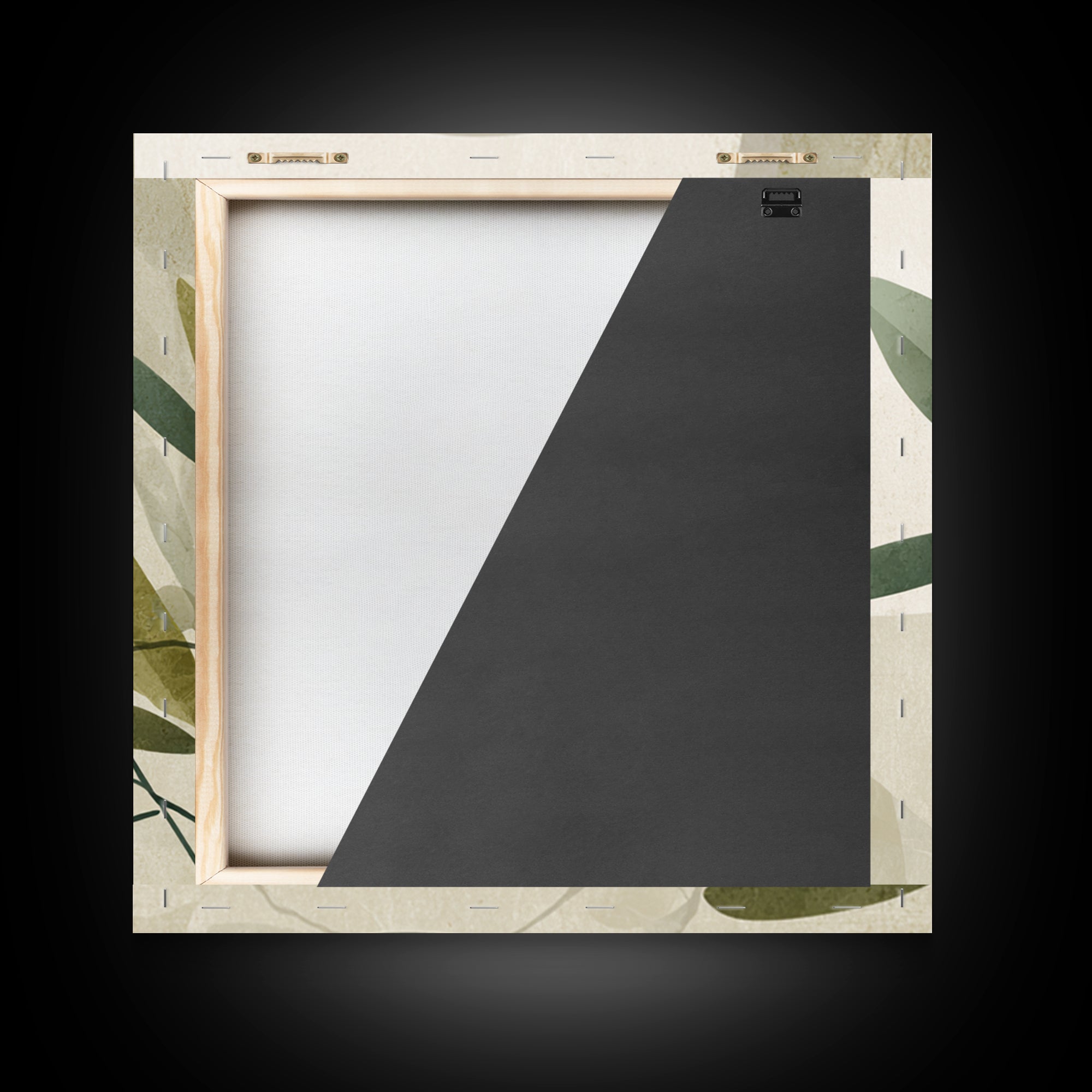 Olive Branch Botanical Wall Art, Sage Green Neutral Canvas Print, Minimalist Nature Decor, Japandi Living Room Wall Decor