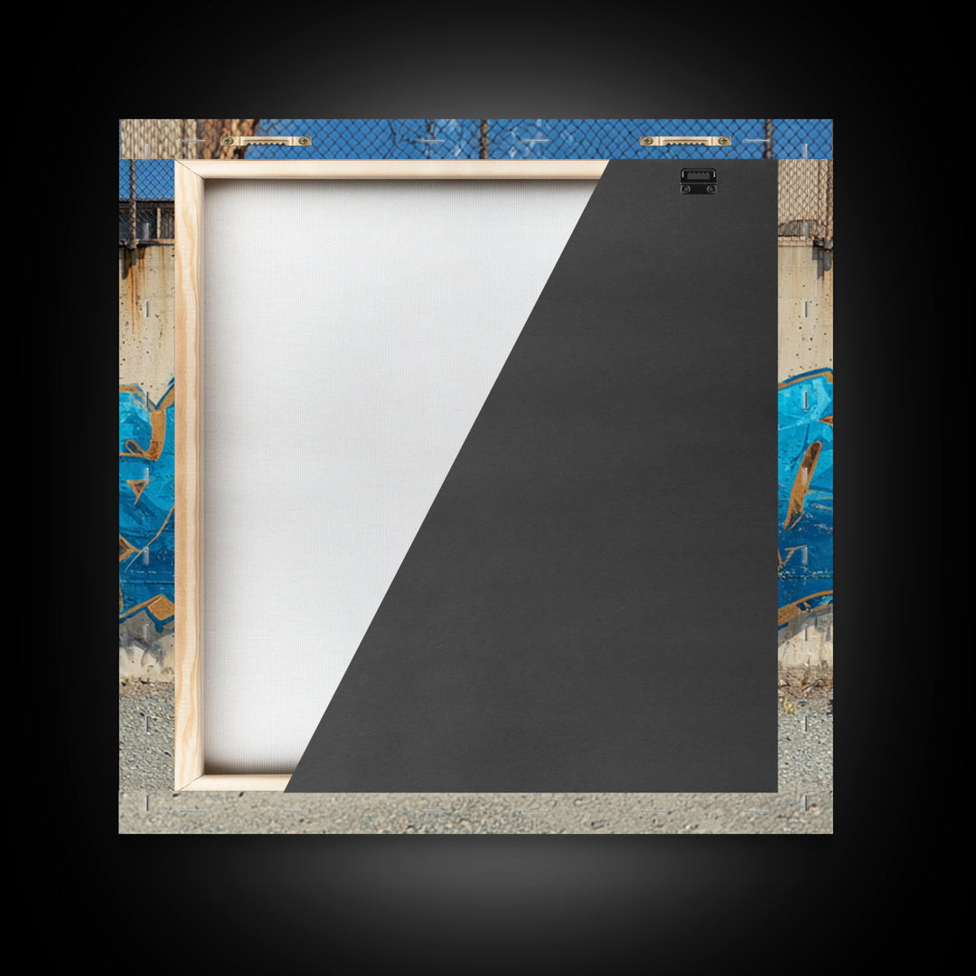 Blue Wolf Graffiti Mural Wall Art, Urban Street Art Print, Wildlife Wall Decor, Industrial Loft Home Decor, Gift For Him