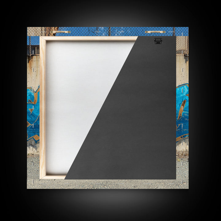 Blue Wolf Graffiti Mural Wall Art, Urban Street Art Print, Wildlife Wall Decor, Industrial Loft Home Decor, Gift For Him