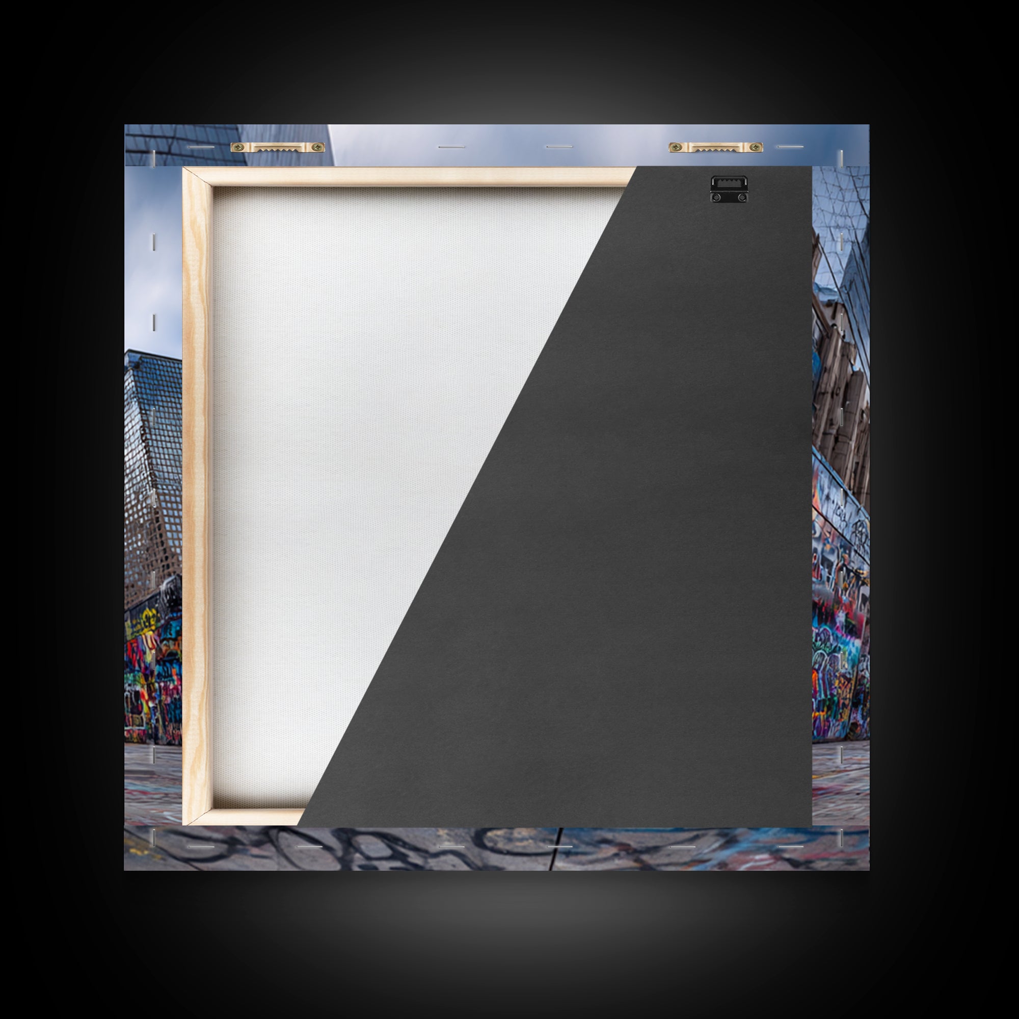 One World Trade Graffiti Courtyard Wall Art, Urban Cityscape Canvas Print, NYC Street Art Decor For Office And Apartment