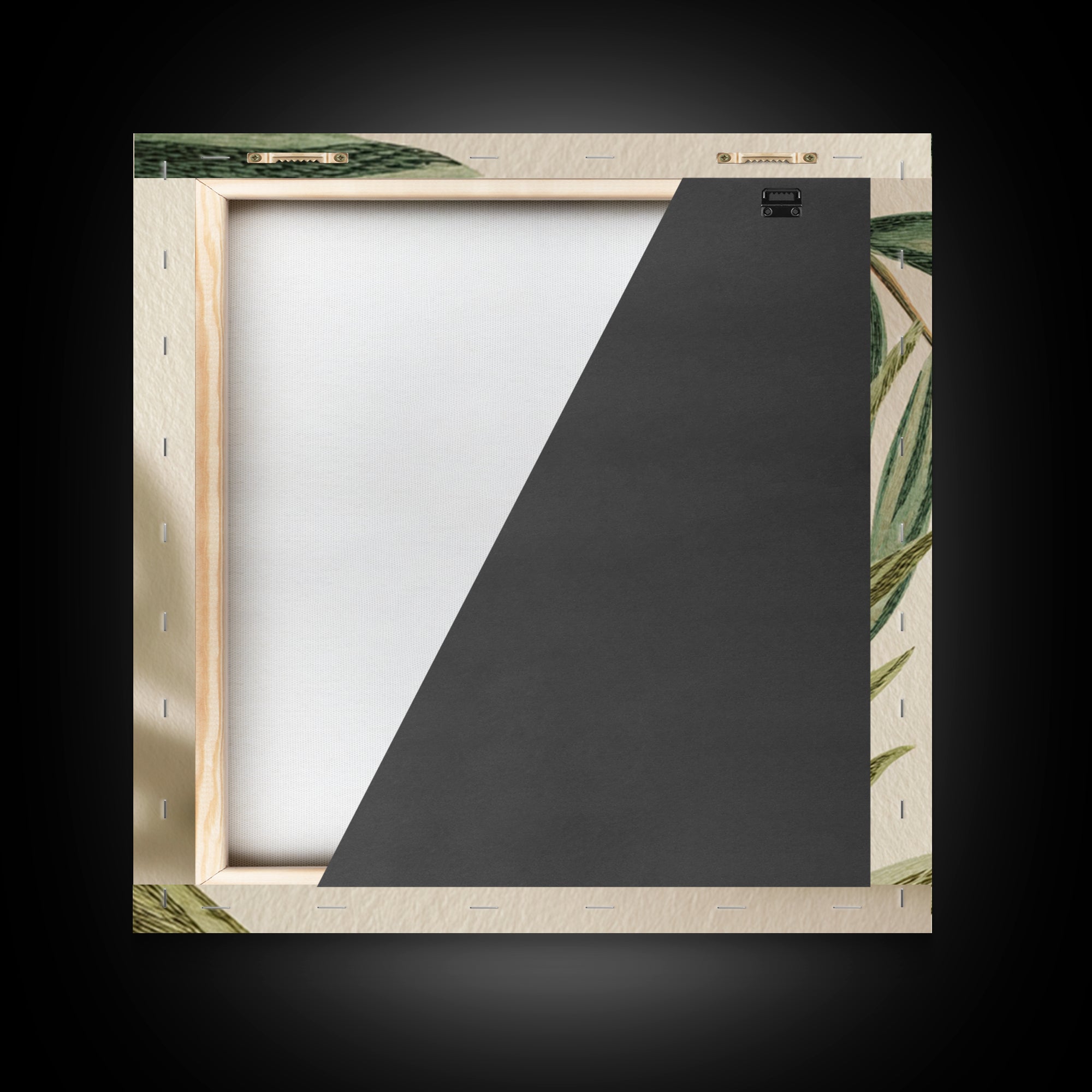 Olive Green Botanical Leaves Wall Art, Minimalist Nature Canvas Print, Japandi Neutral Home Decor For Living Room And Bedroom