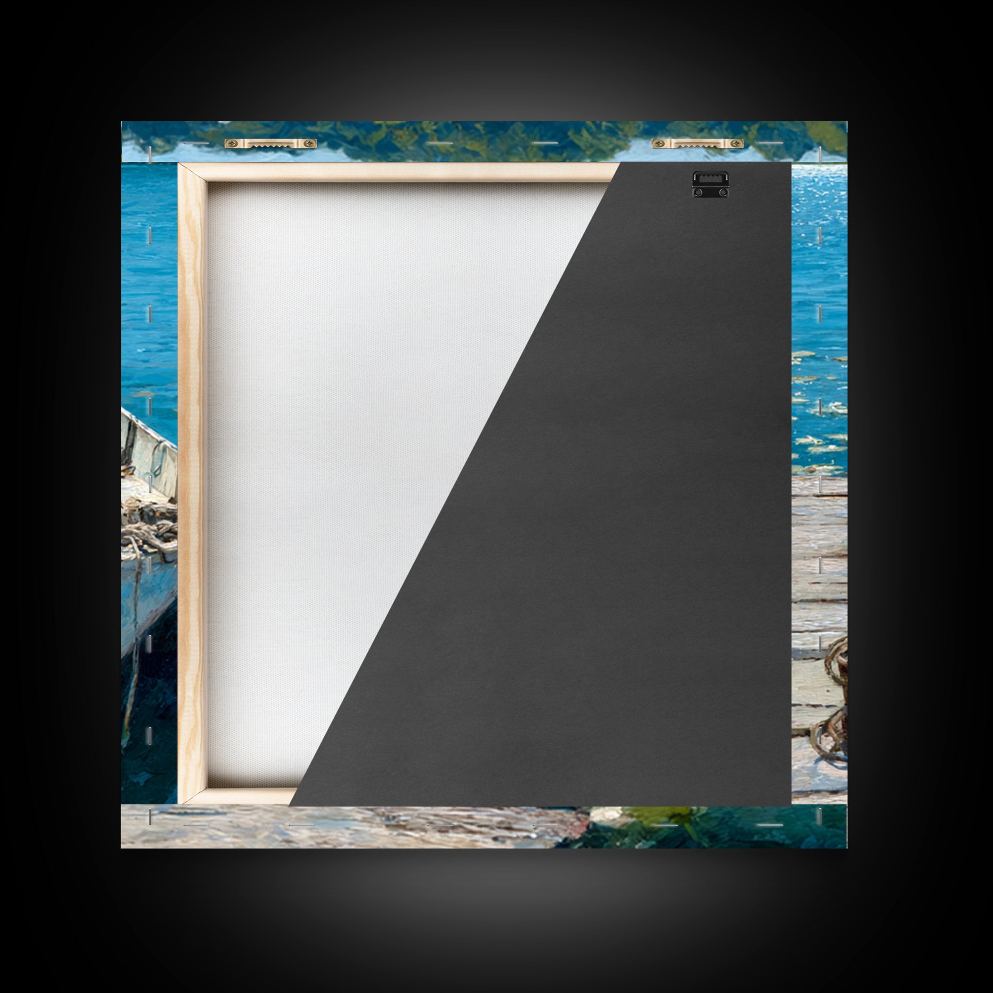 Serene Rowboat Lake Landscape Wall Art For Beach House Decor, Coastal Seascape Canvas Print, Nautical Living Room Artwork