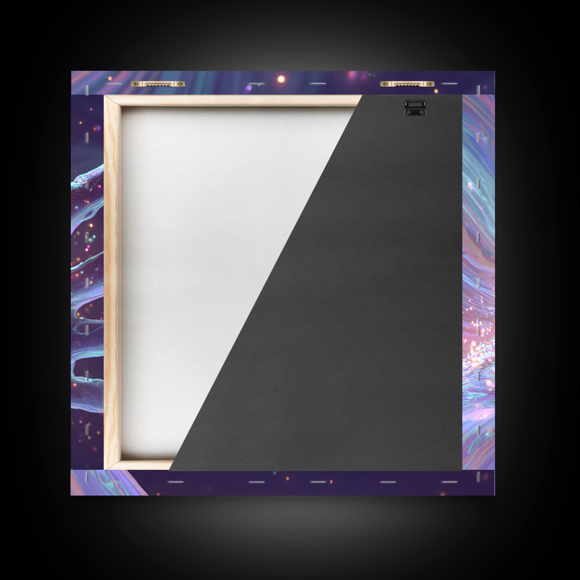Iridescent Hand With Sparkles Surreal Wall Art, Futuristic Abstract Canvas Print For Modern Office Decor And Gamer Room