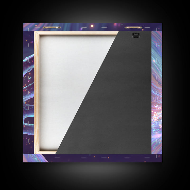 Iridescent Hand With Sparkles Surreal Wall Art, Futuristic Abstract Canvas Print For Modern Office Decor And Gamer Room