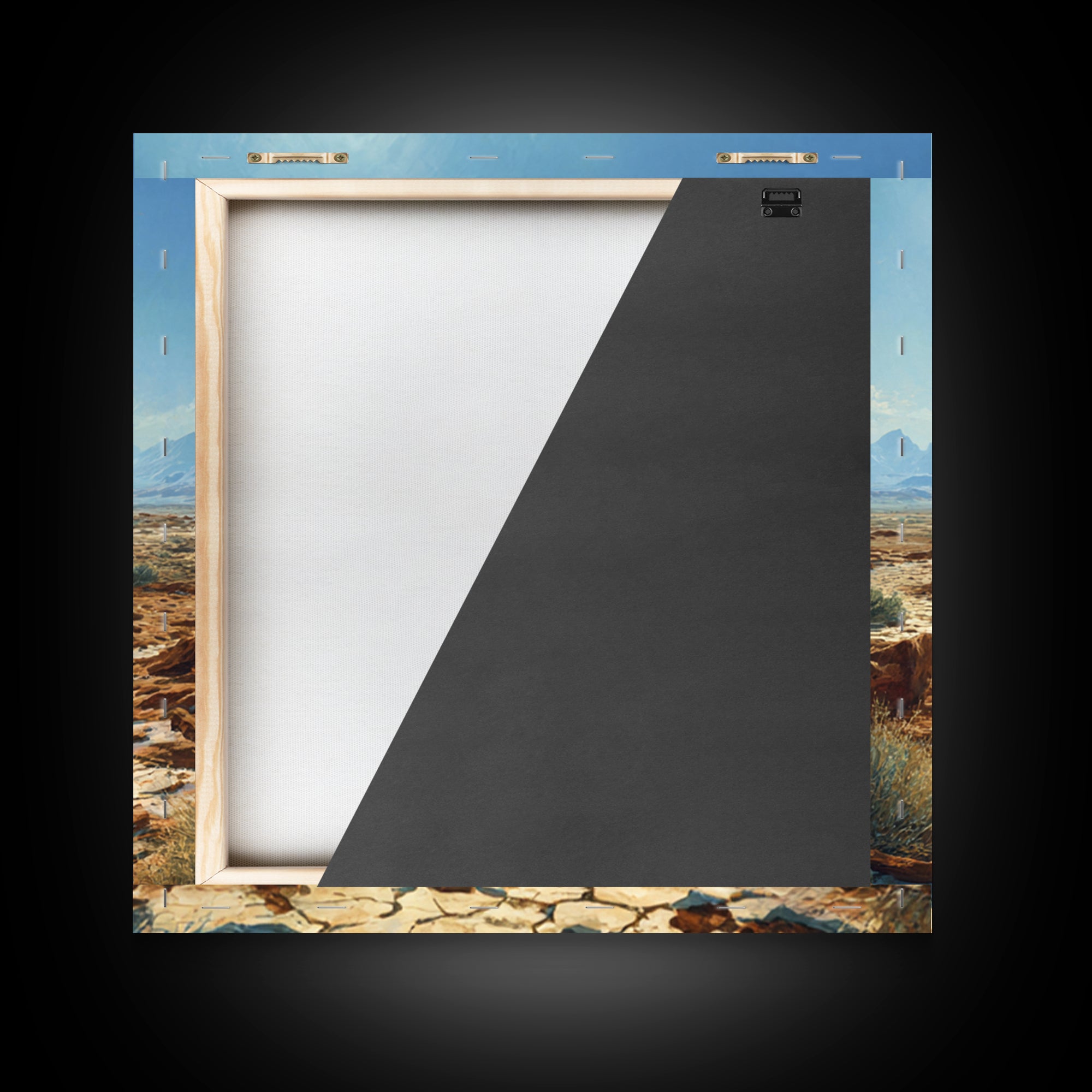 Sunlit Desert Plain Landscape Wall Art Print Southwestern Painting Rustic Nature Artwork For Living Room Decor Office Wall Art