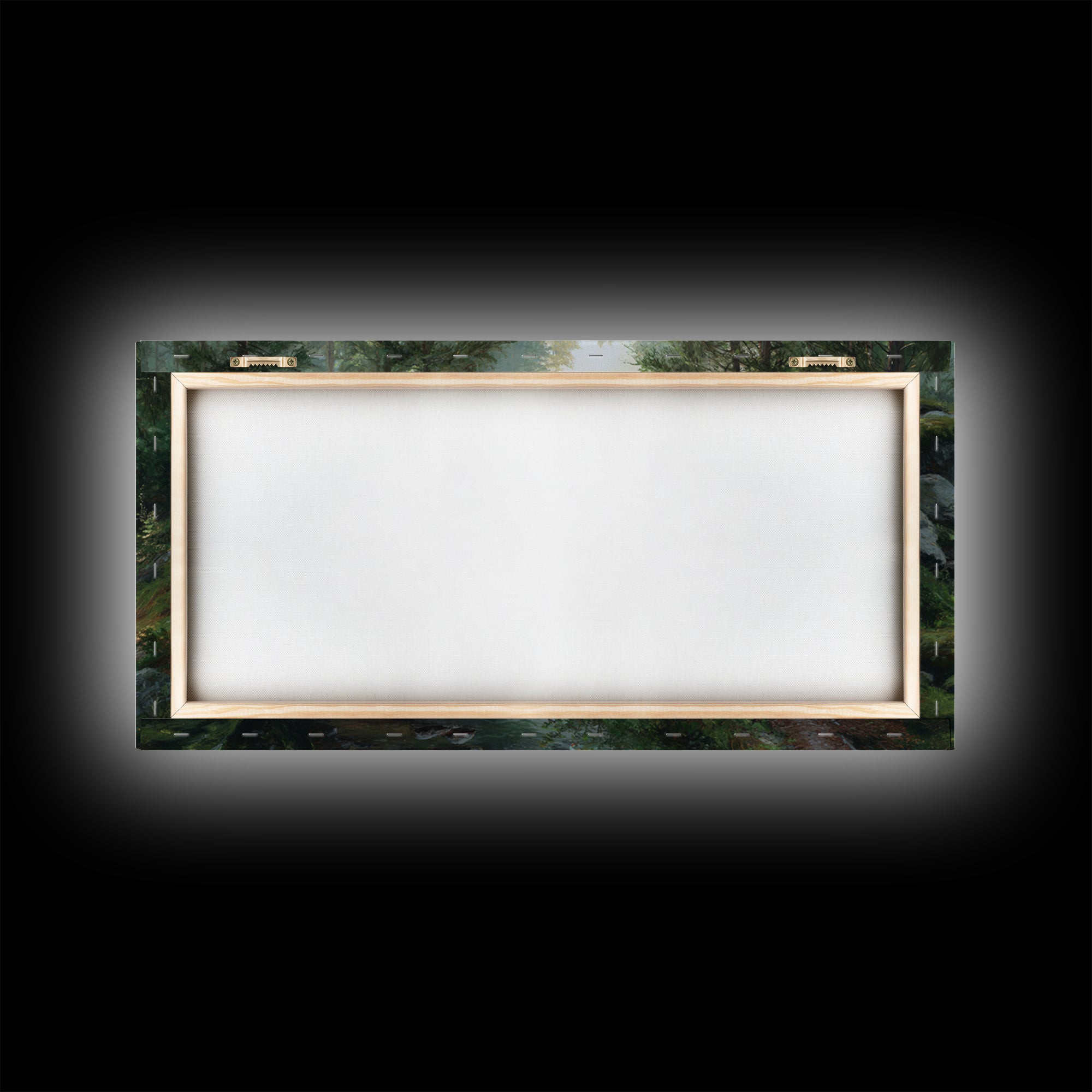 Peaceful Forest Stream Scenic Landscape Painting Large Wall Art Framed Canvas Print Rustic Nature Wall Decor For Living Room Bedroom