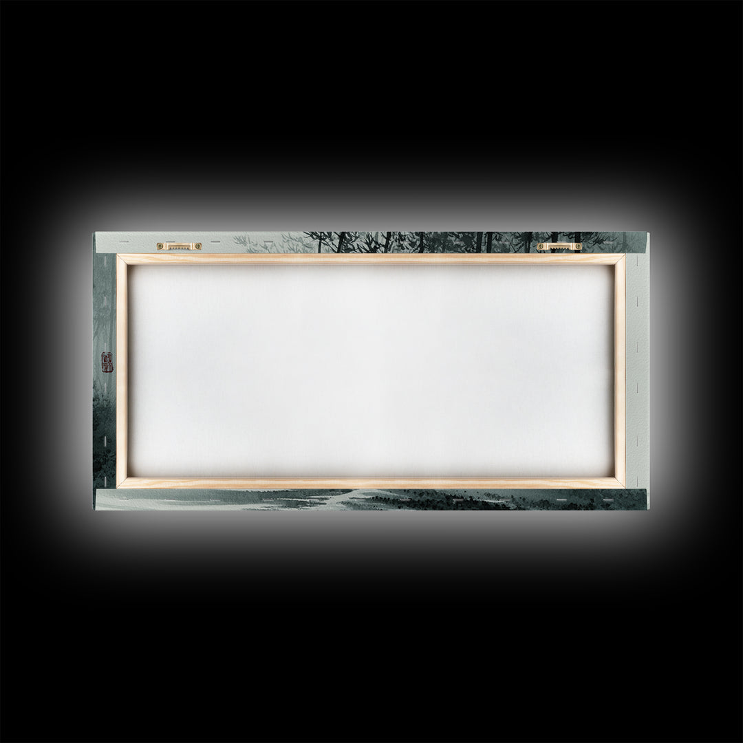 Digital Futuristic Neon Cityscape At Dusk Cyberpunk Wall Art Framed Canvas Print For Modern Urban Decor