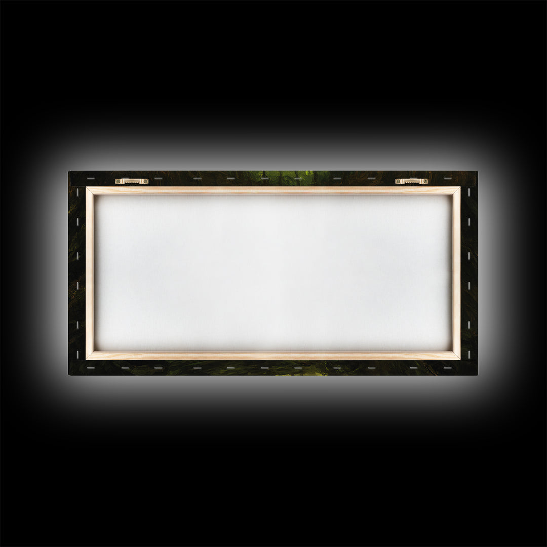 Adventurers Discover Floating Green Cube Canvas Print, Fantasy Cavern Wall Art, Dnd Decor, Gaming Room Art, Unique Gift Idea