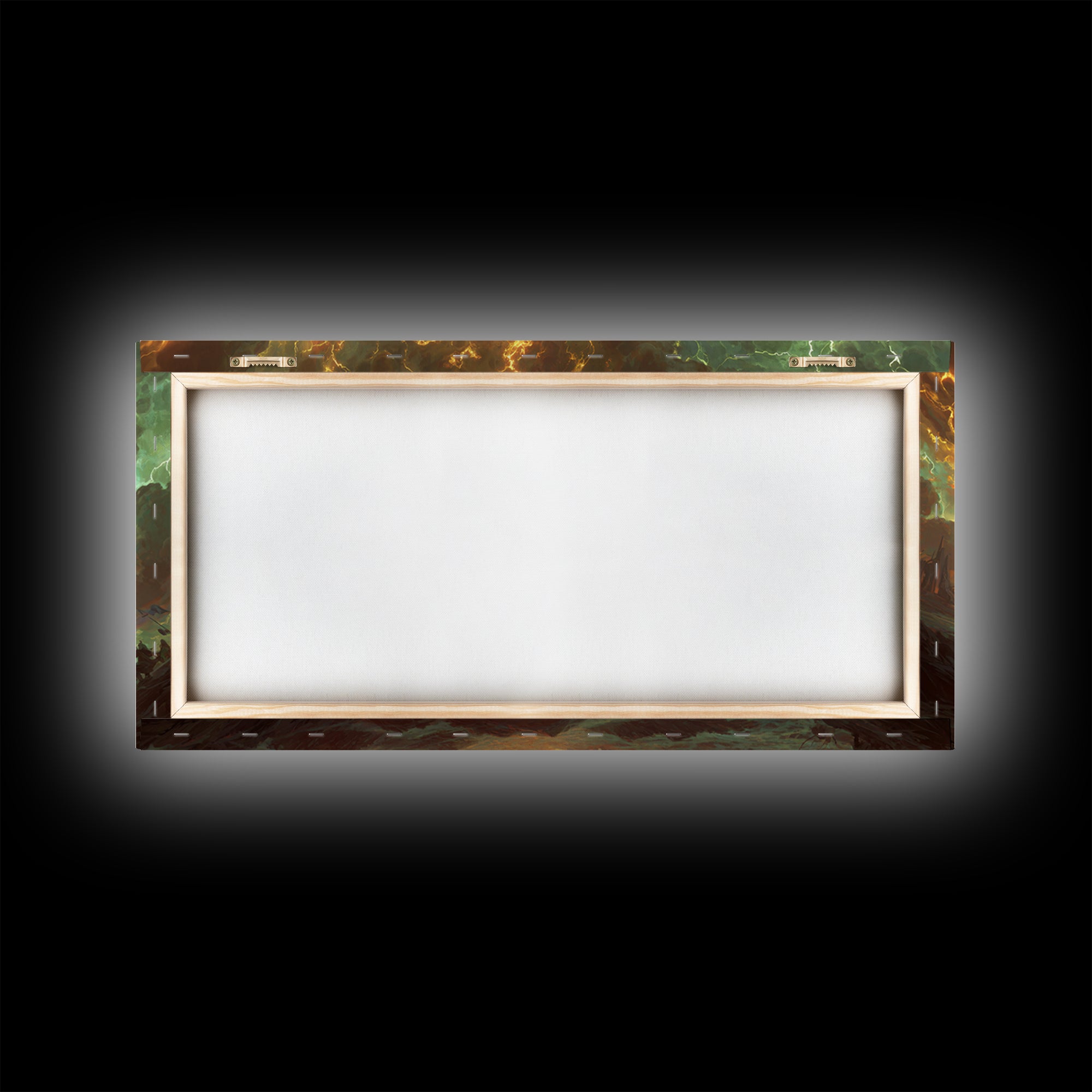 Soaring Wizards And Golden Magic Portal Wall Art, Mystical Fantasy Landscape, Spellcaster Canvas Print, Gaming Room Decor