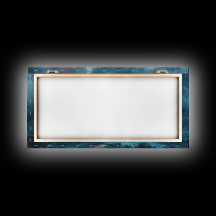 Storm Dragon Flying Over Ocean Ship Canvas Print, Fantasy Wall Art, Nautical Seascape Decor, Dramatic Coastal Art, Gift For Him