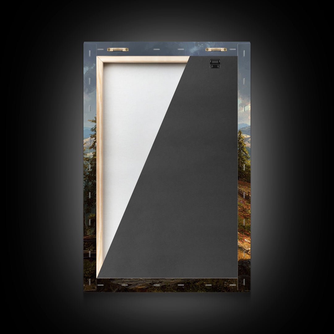 Tranquil Mountain Valley Scenic Landscape Oil Painting Print Wall Art For Living