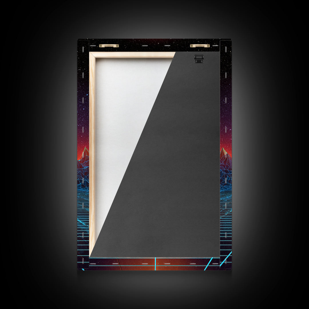 Futuristic Digital Pyramid And Sunset Landscape Sci-Fi Art Print Canvas For Unique Wall Art And Home Decor