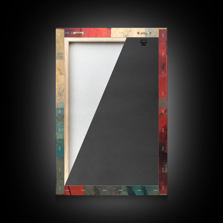 Abstract Roman Cavalry And Red Cloak Framed Canvas Print, Ancient Warrior Wall Decor, Modern Historical Art Print, Gift For Him