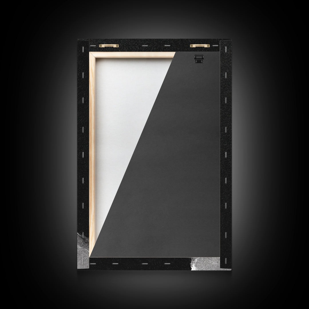 Abstract Black And White Textured Paint Stroke Minimalist Wall Art Canvas Print For Office Decor