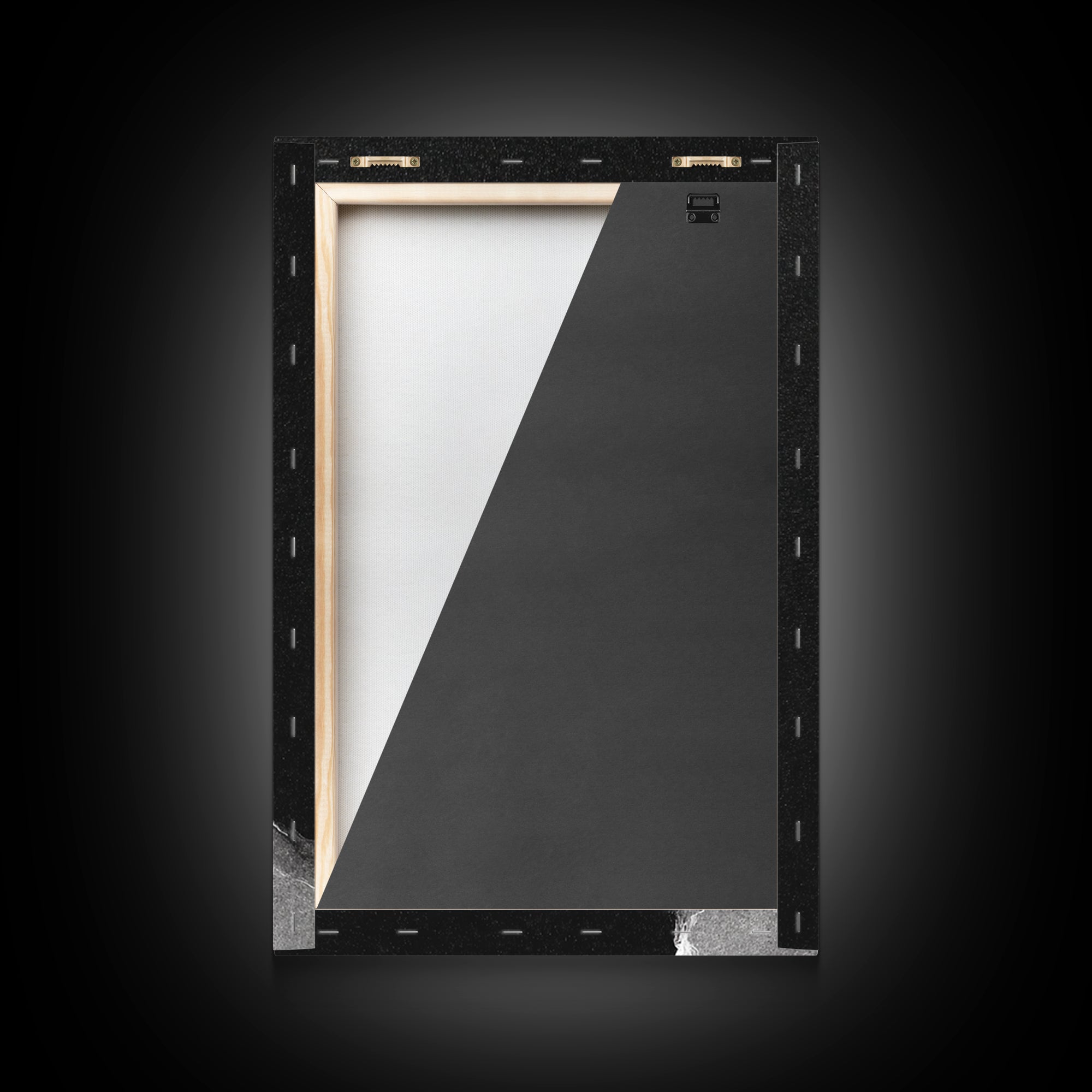 Abstract Black And White Textured Paint Stroke Minimalist Wall Art Canvas Print For Office Decor