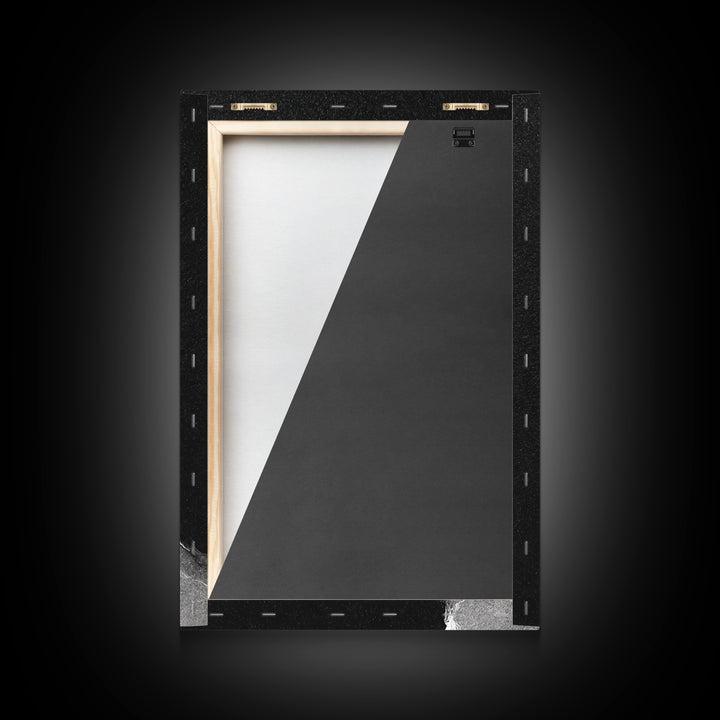 Abstract Black And White Textured Paint Stroke Minimalist Wall Art Canvas Print For Office Decor