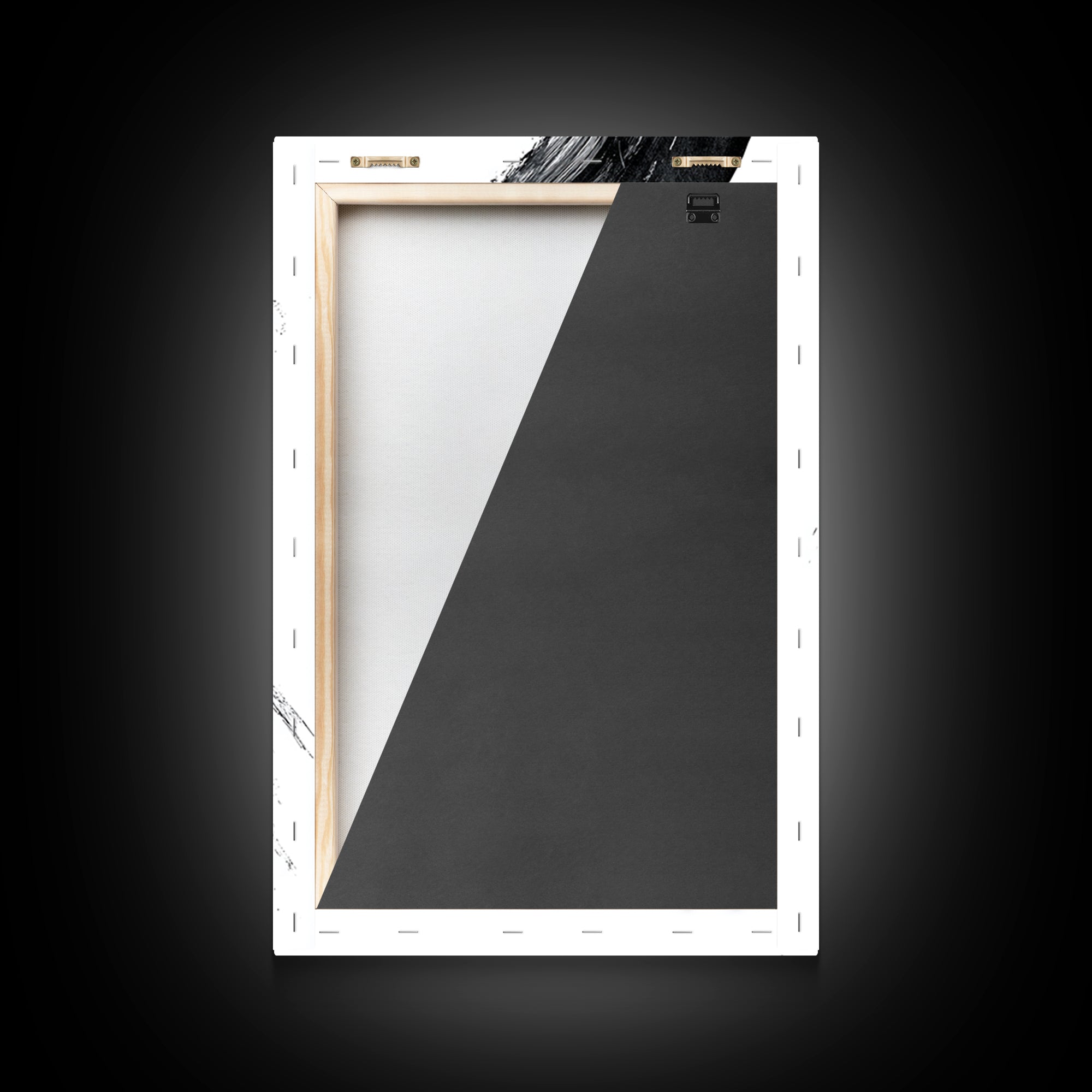 Sleek Abstract Black Brushstroke Ink Art With Water Symbol Wall Art Canvas Print Minimalist Wall Decor For Modern Home