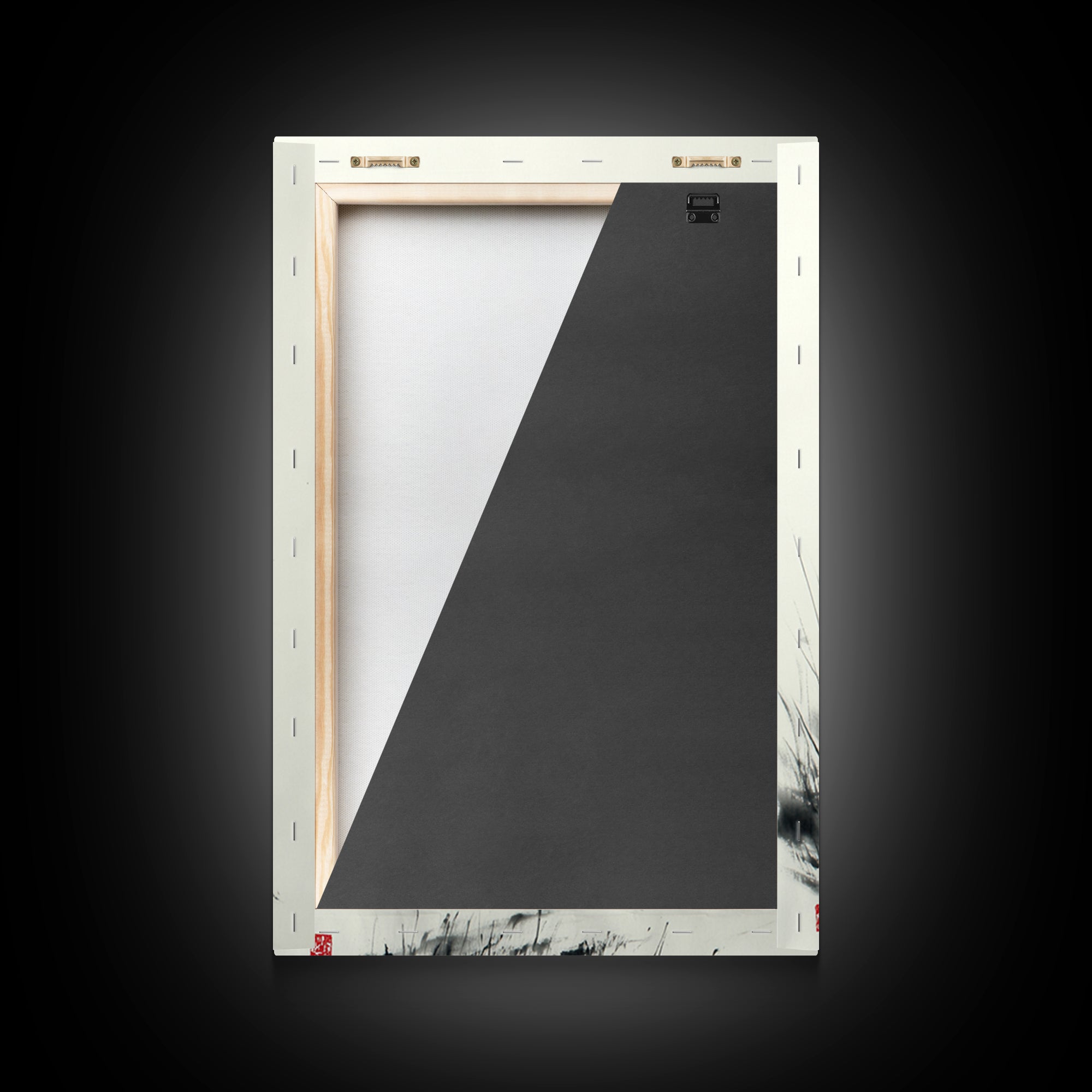 Elegant Black And White Ink Painting Of Windblown Grass Minimalist Wall Art Framed Canvas Print Natural Home Decor