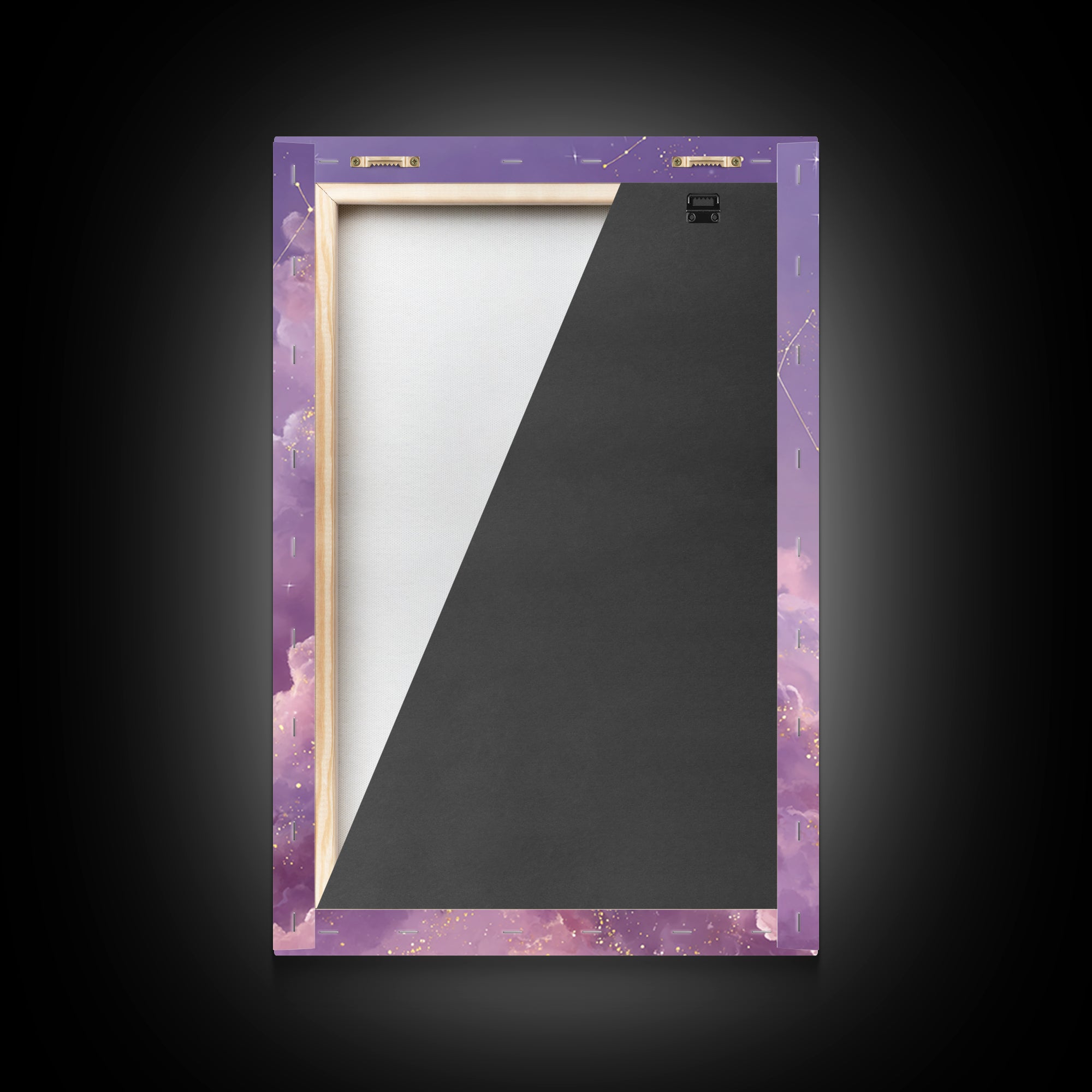 Full Moon Cloud Canvas Print, Lavender Celestial Sky Art, Zodiac Constellation Decor, Dreamy Nursery Wall Art For Bedroom
