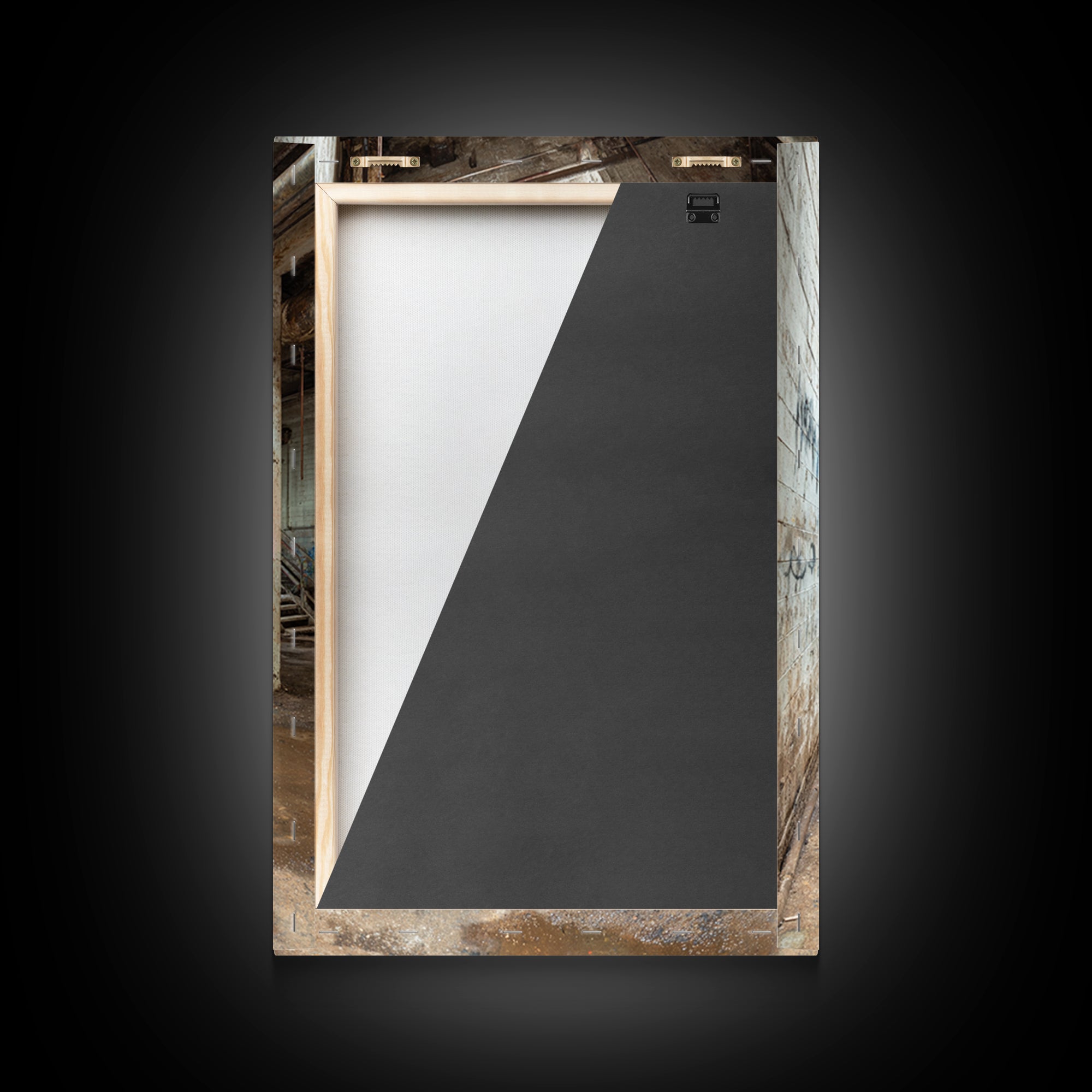 Realistic Bear Mural In Industrial Ruins Wall Art Urban Wildlife Canvas Print, Rustic Animal Decor For Cabin Or Office Gift