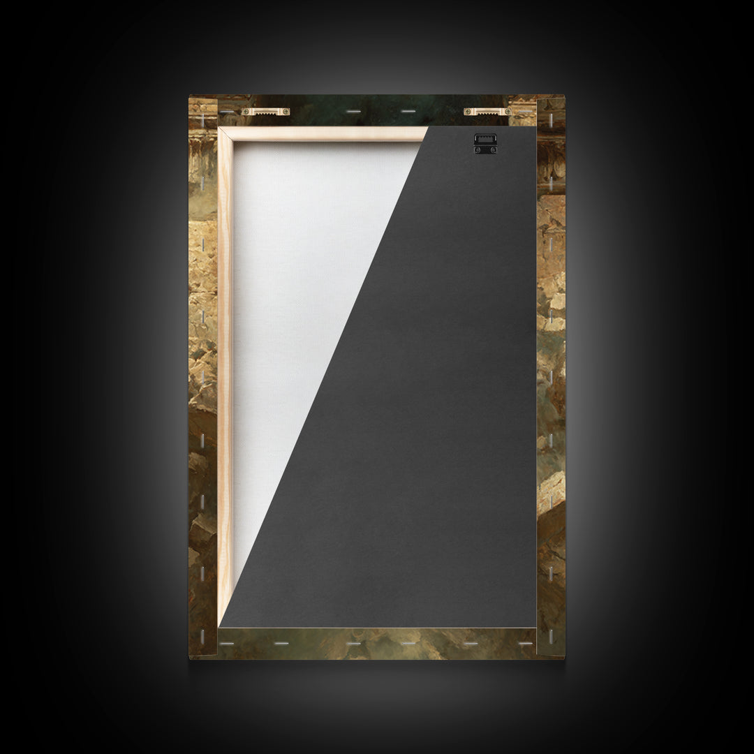 Powerful Muscular Man Breaking Through Stone Dramatic Figurative Art Original Painting Wall Art Canvas Print