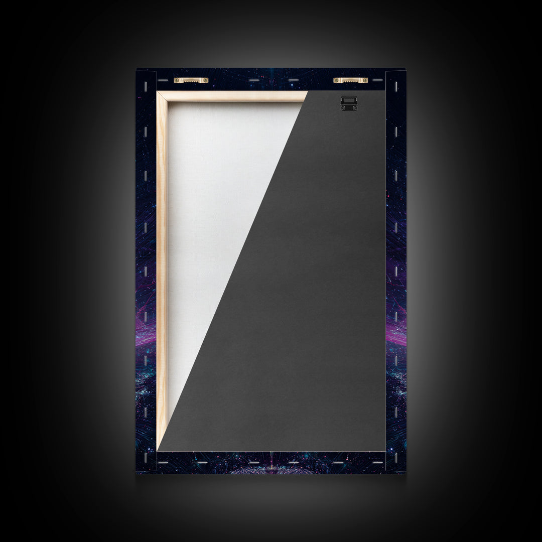 Futuristic Neon Glowing Pyramid Sci Fi Digital Art Canvas Print Modern Abstract Wall Art For Office Home Decor