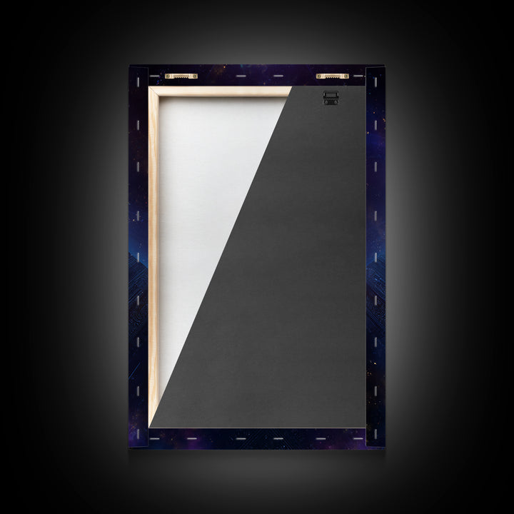 Luminous Cosmic Pyramid In Starry Space Wall Art, Geometric Sci Fi Art Print, Futuristic Decor, Mystical Statement Wall Art