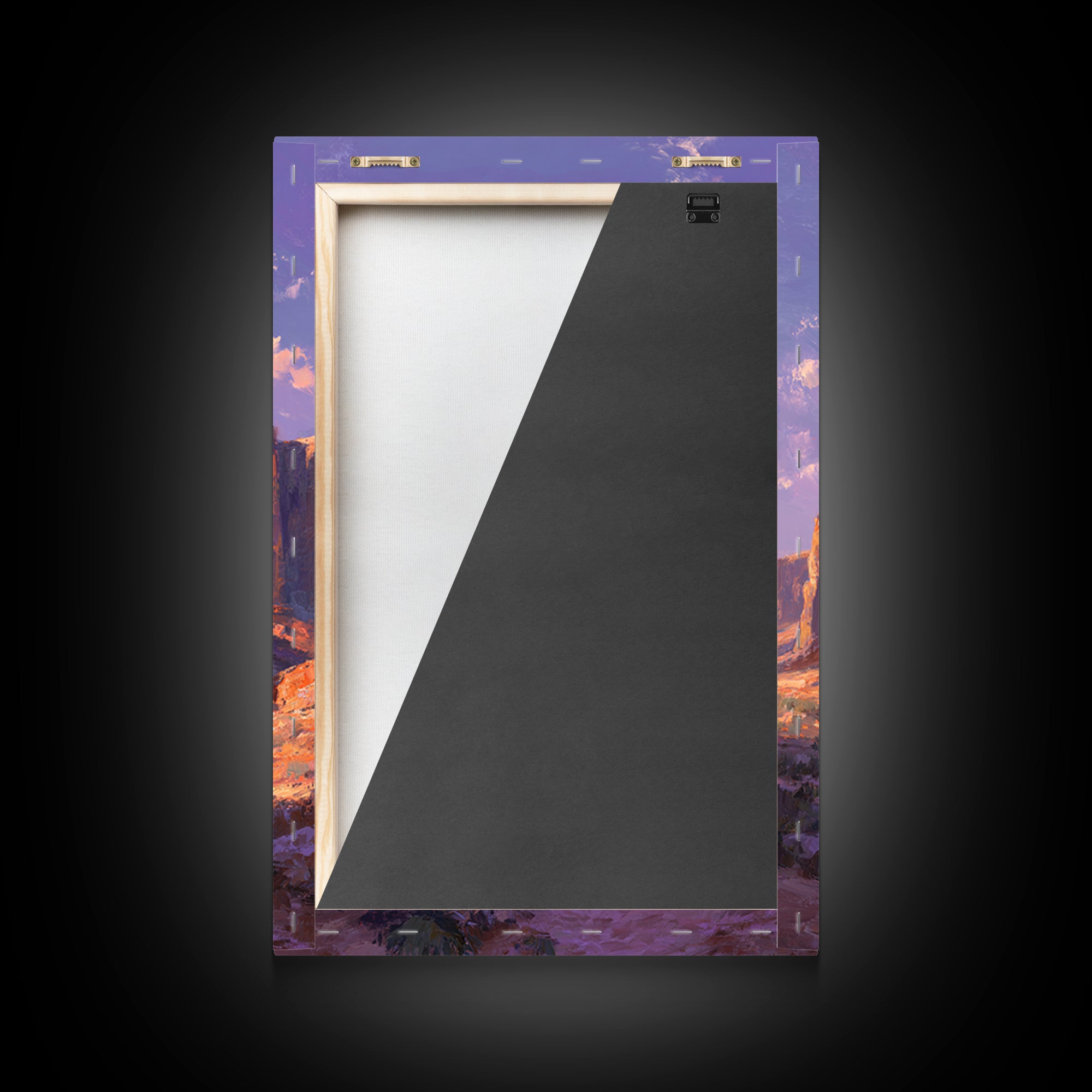Desert Monument Valley Landscape At Sunset In Oil Painting Style Wall Art Framed Canvas Print For Rustic Home Decor