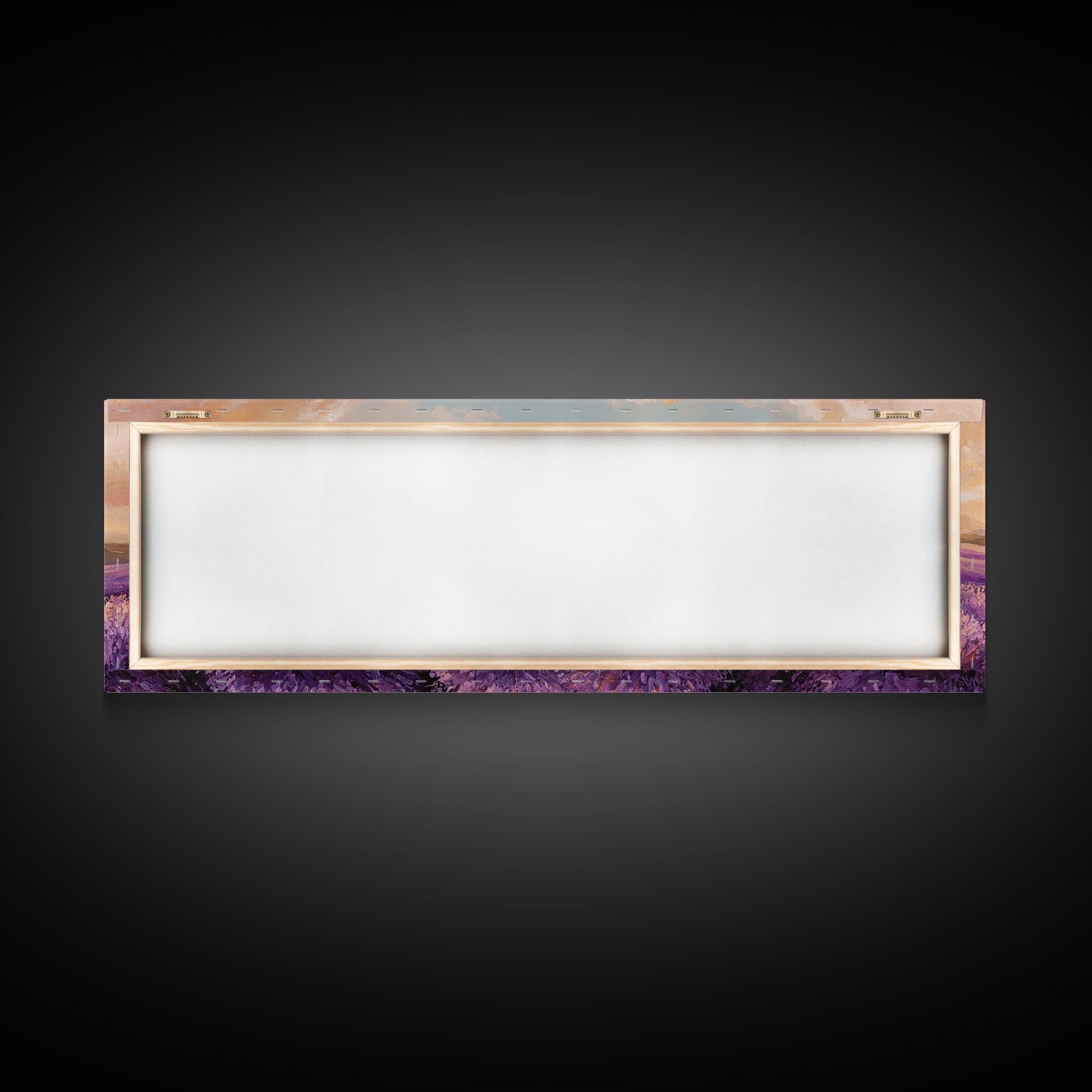 Sunset Lavender Field Landscape Wall Art, Panoramic Canvas Print, French Country Decor, Large Above Sofa Wall Decor, Provence Print