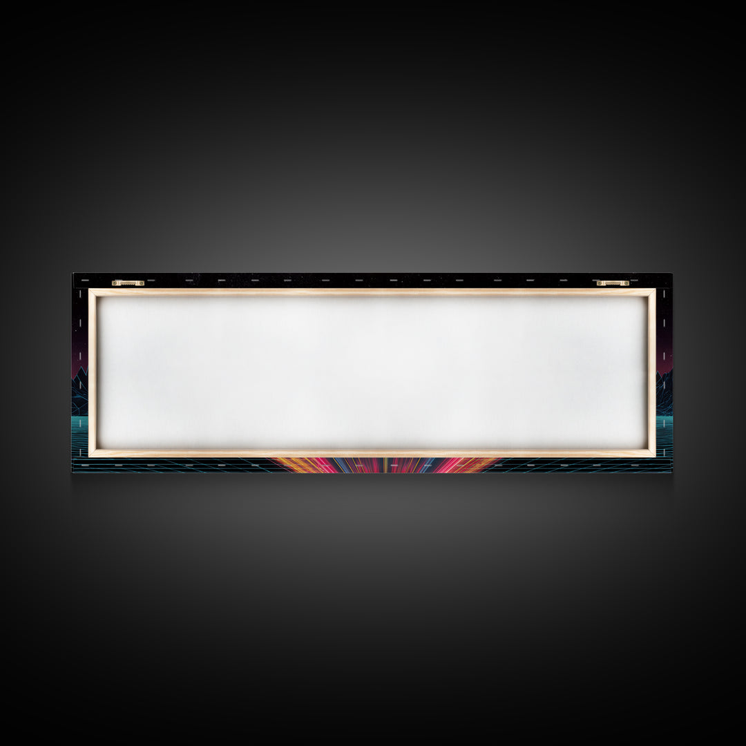 Retro Synthwave Car At Neon Sunset Canvas Print, Futuristic Wall Art, 80s Vaporwave Decor, Gaming Room, Gift For Him, Modern Home Decor