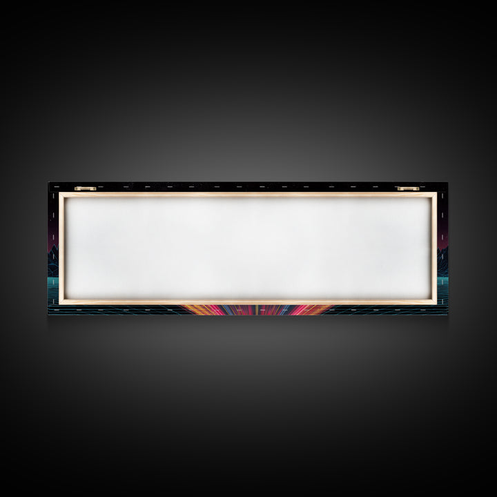 Retro Synthwave Car At Neon Sunset Canvas Print, Futuristic Wall Art, 80s Vaporwave Decor, Gaming Room, Gift For Him, Modern Home Decor