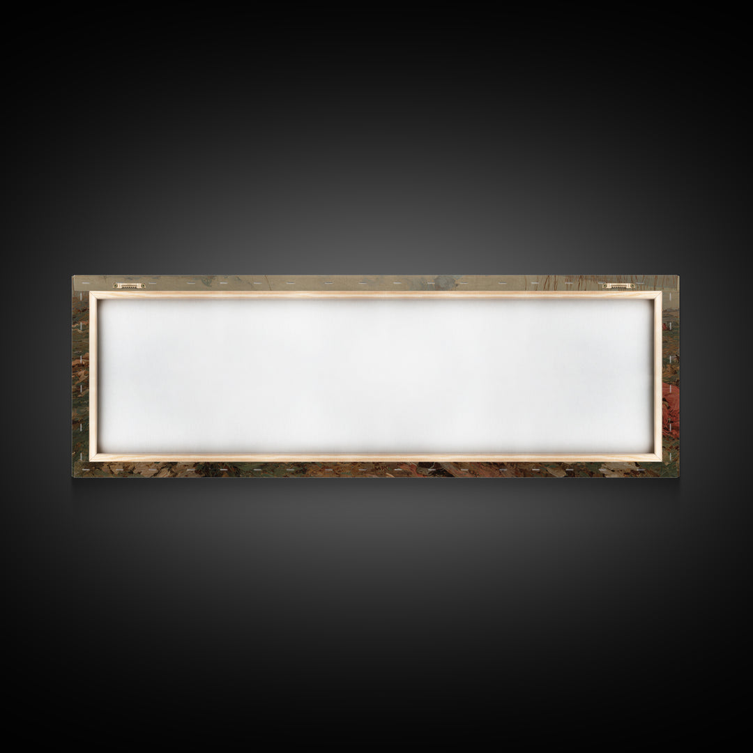 Somber Lone Soldier Battlefield Wall Art, Panoramic Framed Canvas Print, Historical Landscape Decor, Moody Office Wall Art