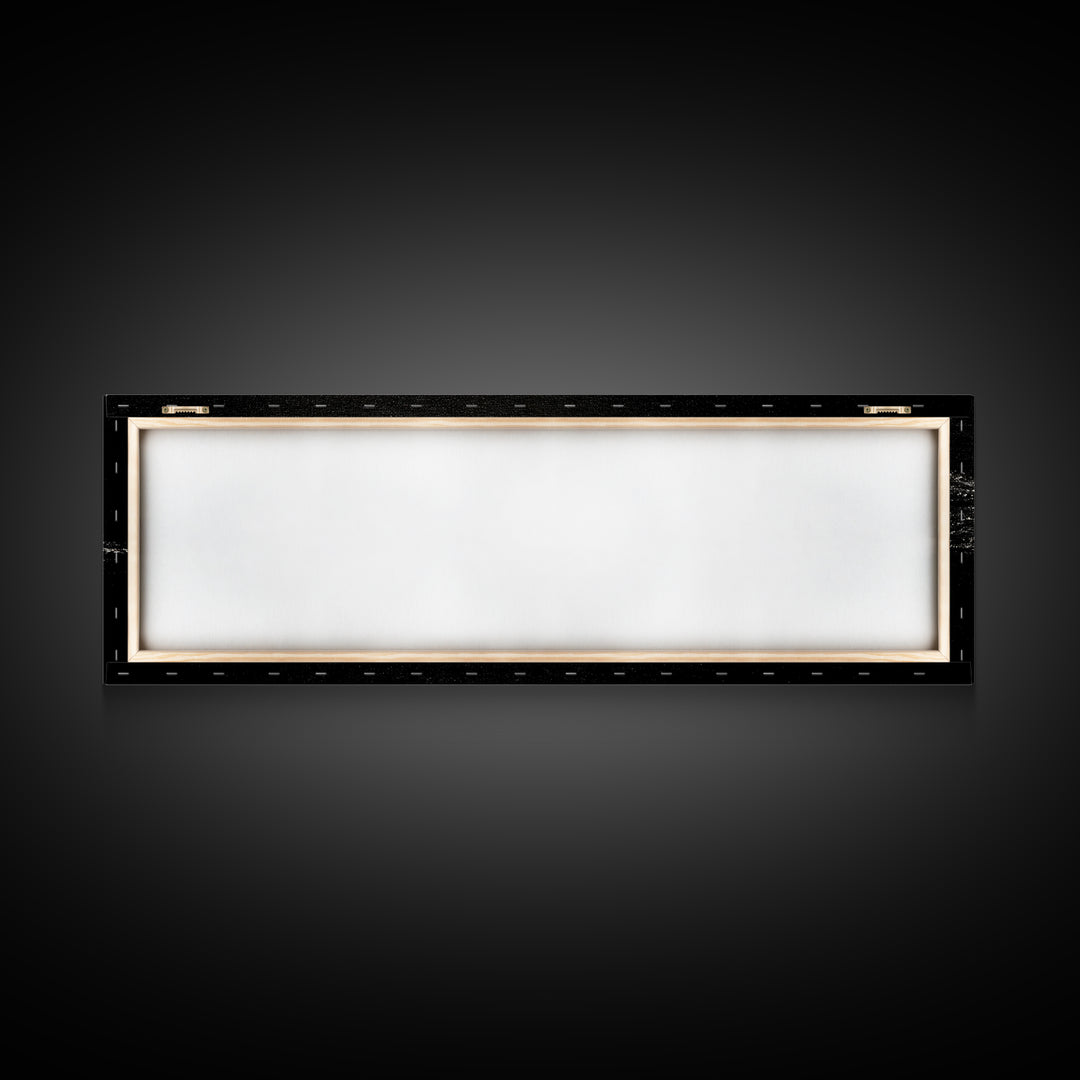 Black And White Brushstroke Wall Art, Minimalist Abstract Canvas Print, Textured Modern Decor, Large Horizontal Art Print
