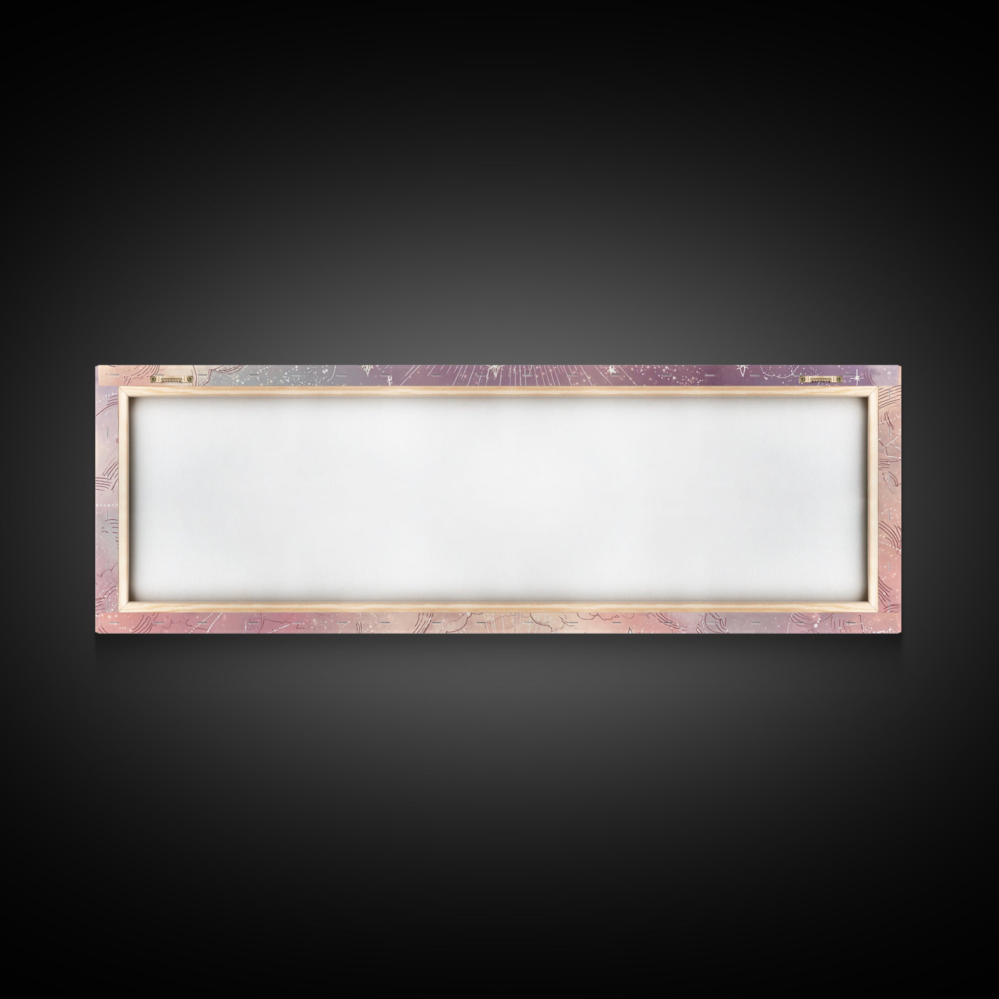 White Crescent Moon Over Pink Clouds Wall Art, Whimsical Celestial Nursery Decor, Dreamy Bedroom Decor, Framed Canvas Print