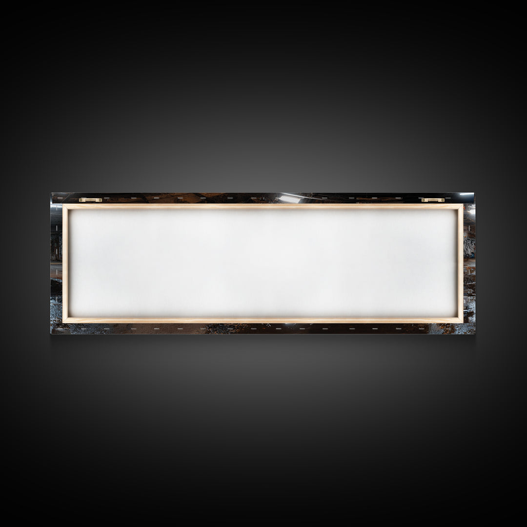 Mysterious Urban Graffiti Subway Station With Reflections Moody Street Art Large Canvas Print Framed Wall Art For Contemporary Decor