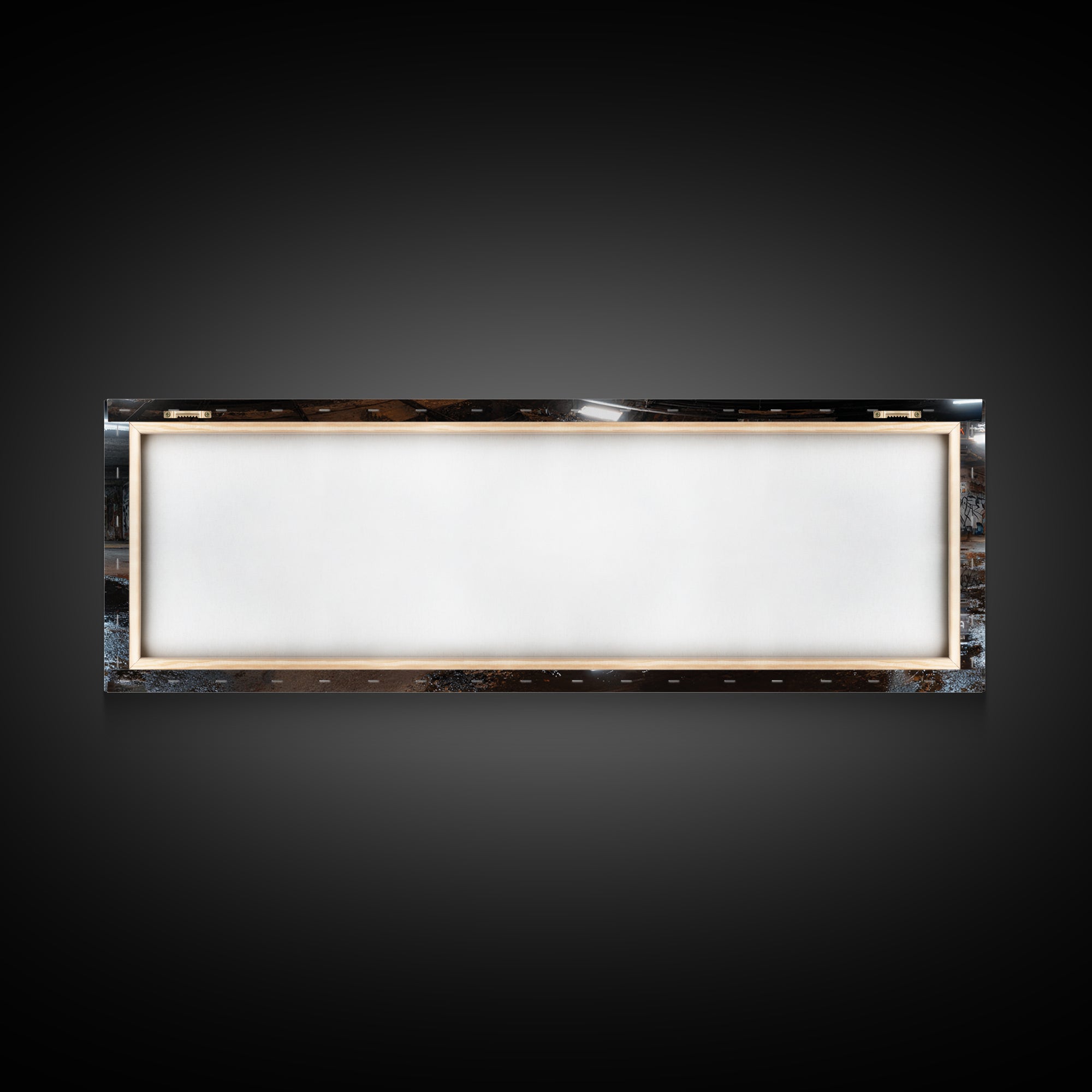Mysterious Urban Graffiti Subway Station With Reflections Moody Street Art Large Canvas Print Framed Wall Art For Contemporary Decor