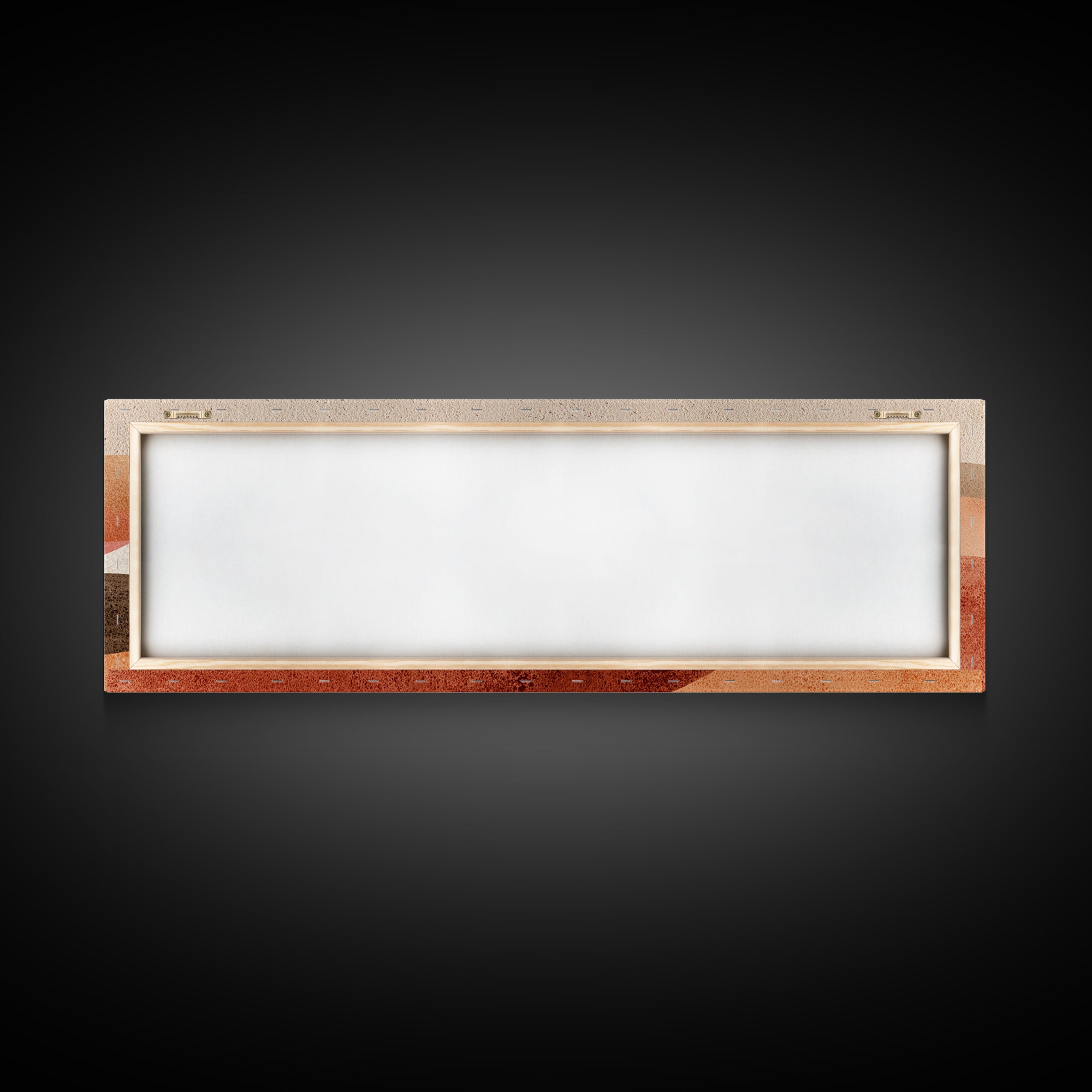Soft Rolling Hills And Red Sun Wall Art, Abstract Landscape Canvas Print, Earth Tone Decor, Large Horizontal Living Room Art