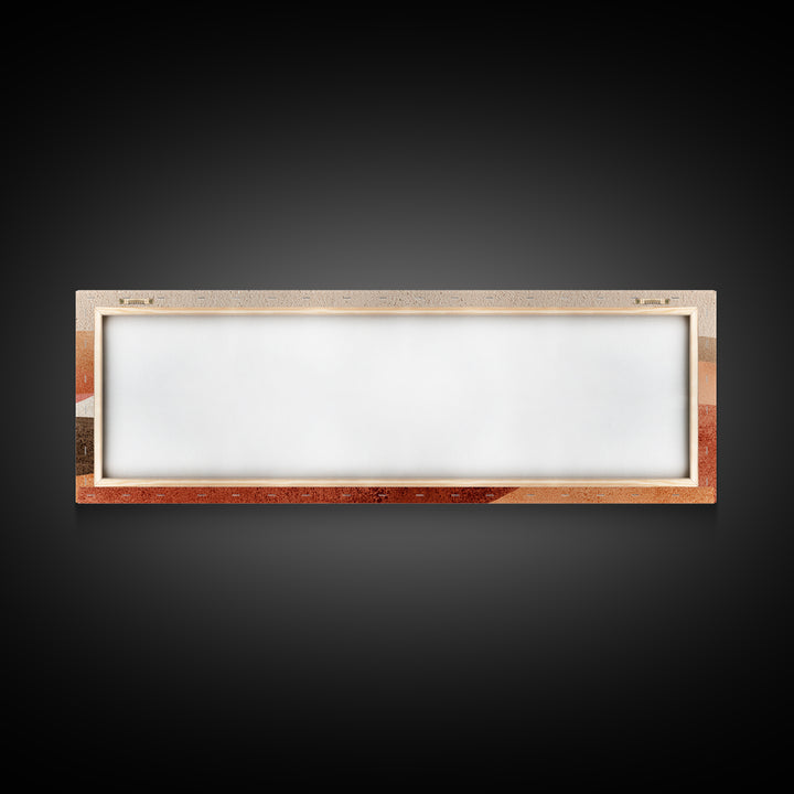 Soft Rolling Hills And Red Sun Wall Art, Abstract Landscape Canvas Print, Earth Tone Decor, Large Horizontal Living Room Art
