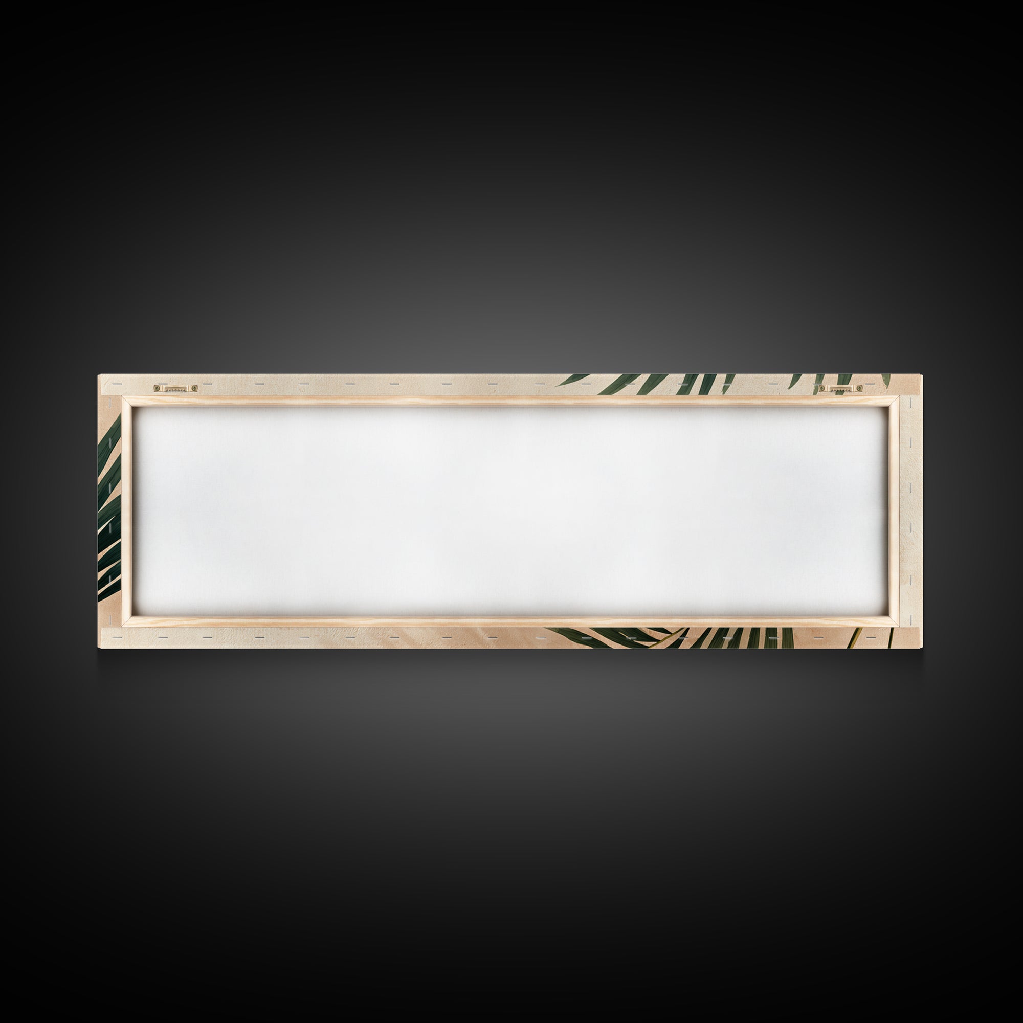Tropical Palm Leaf Shadows Wall Art, Minimal Botanical Canvas Print, Coastal Boho Home Decor, Neutral Beige Living Room Art