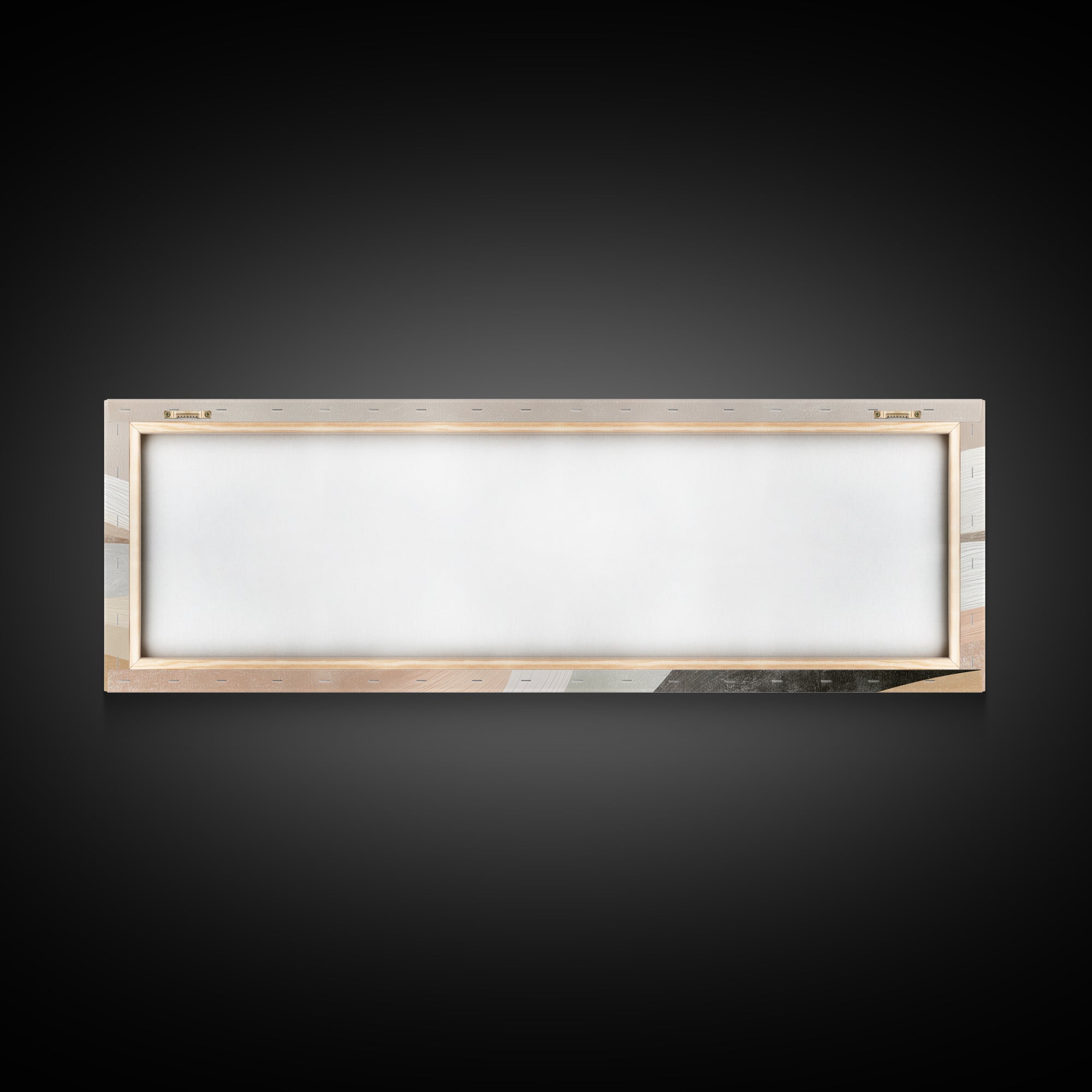 Layered Neutral Abstract Wall Art, Wavy Beige Canvas Print, Mid Century Modern Living Room Decor, Long Horizontal Art Print