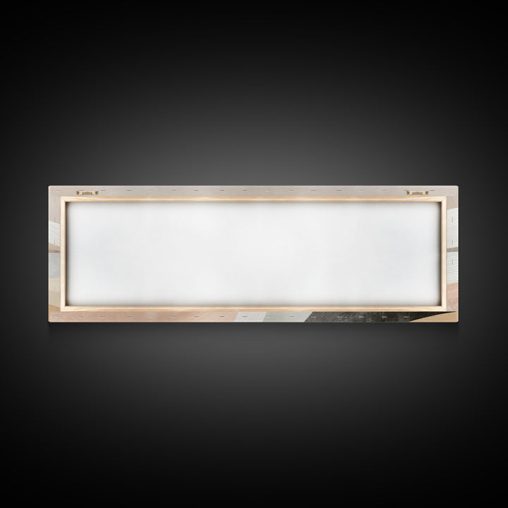 Layered Neutral Abstract Wall Art, Wavy Beige Canvas Print, Mid Century Modern Living Room Decor, Long Horizontal Art Print