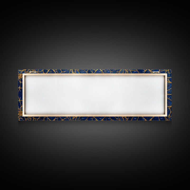 Detailed Blue And Gold Islamic Geometric Pattern Canvas Print For Elegant Religious Home Decor