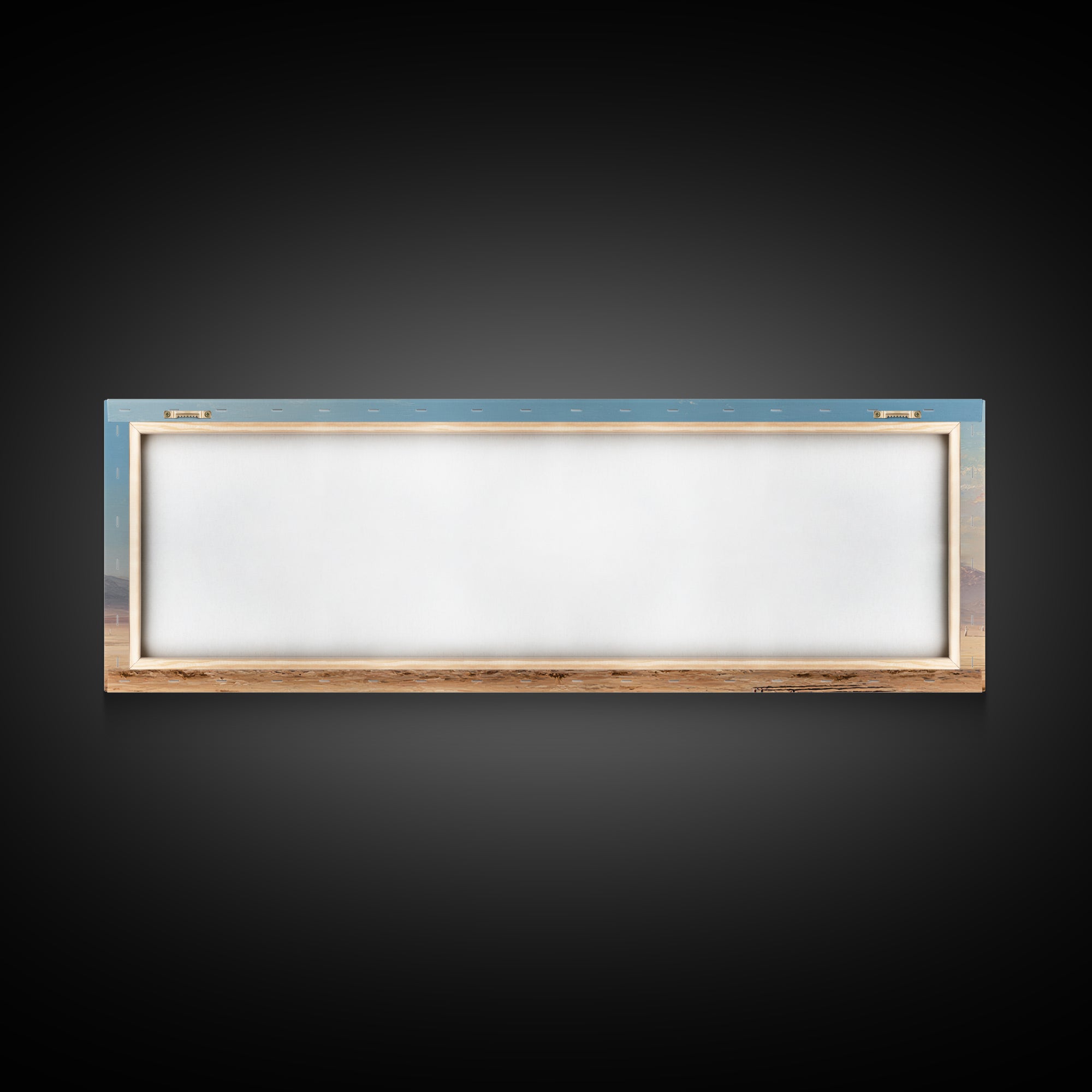 Spiritual Pilgrimage Across Expansive Desert Landscape With Mountaintops Wall Art