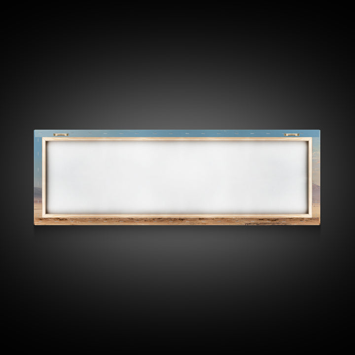 Spiritual Pilgrimage Across Expansive Desert Landscape With Mountaintops Wall Art